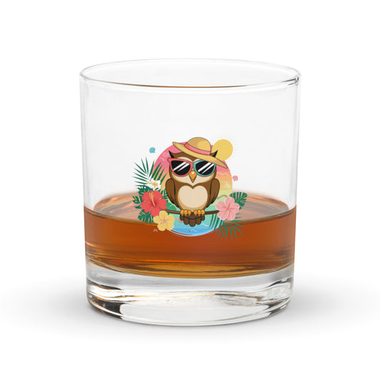 Owl-Themed Rocks Glass – Elegant and Durable Drinkware for Whiskey Lovers