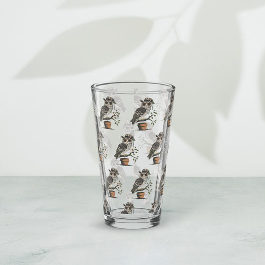 Owl-Themed Shaker Pint Glass – Stylish and Functional Drinkware