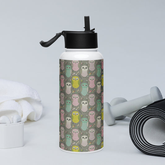 Owl-Themed Stainless Steel Water Bottle – Stylish, Durable, and Perfect for Hydration