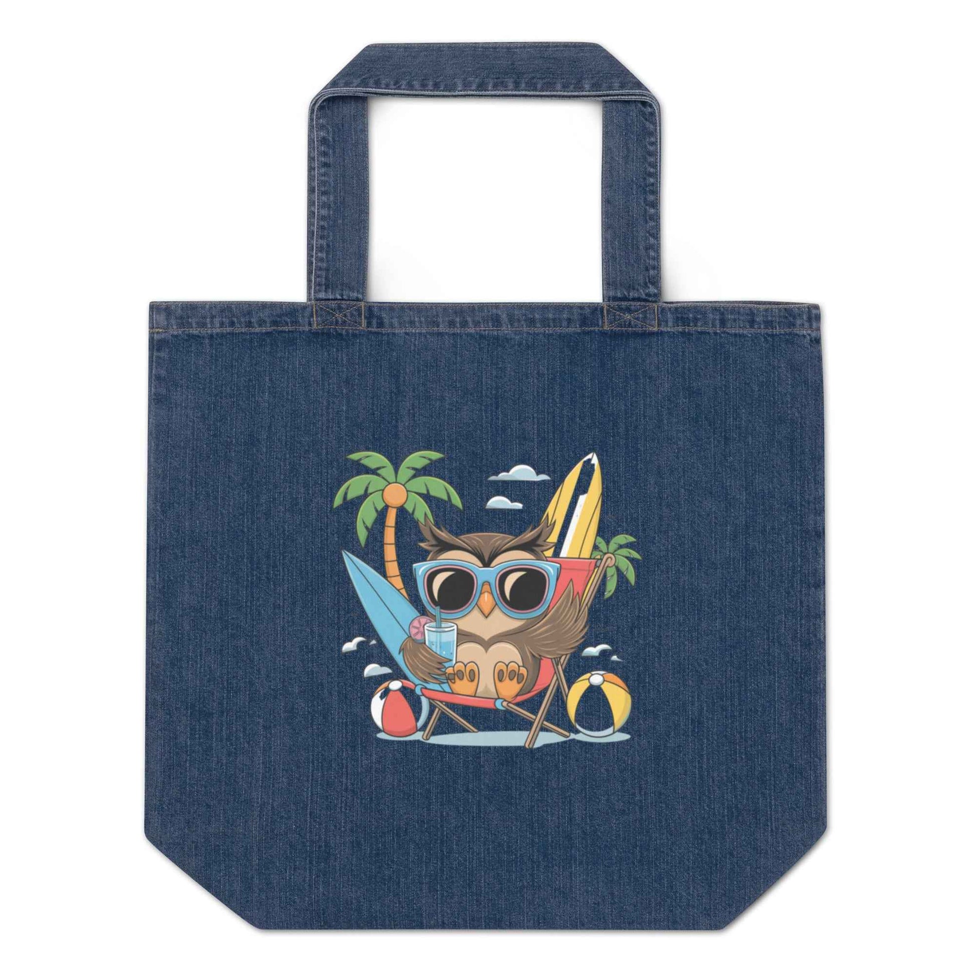 Owl Organic Denim Tote Bags - Sustainable Organic Denim Tote Bags for Everyday Durability Dudeily