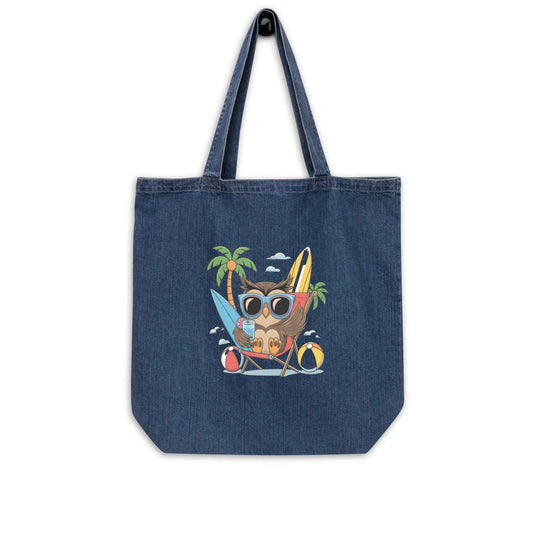 Owl Organic Denim Tote Bags - Sustainable Organic Denim Tote Bags for Everyday Durability Default Title Dudeily