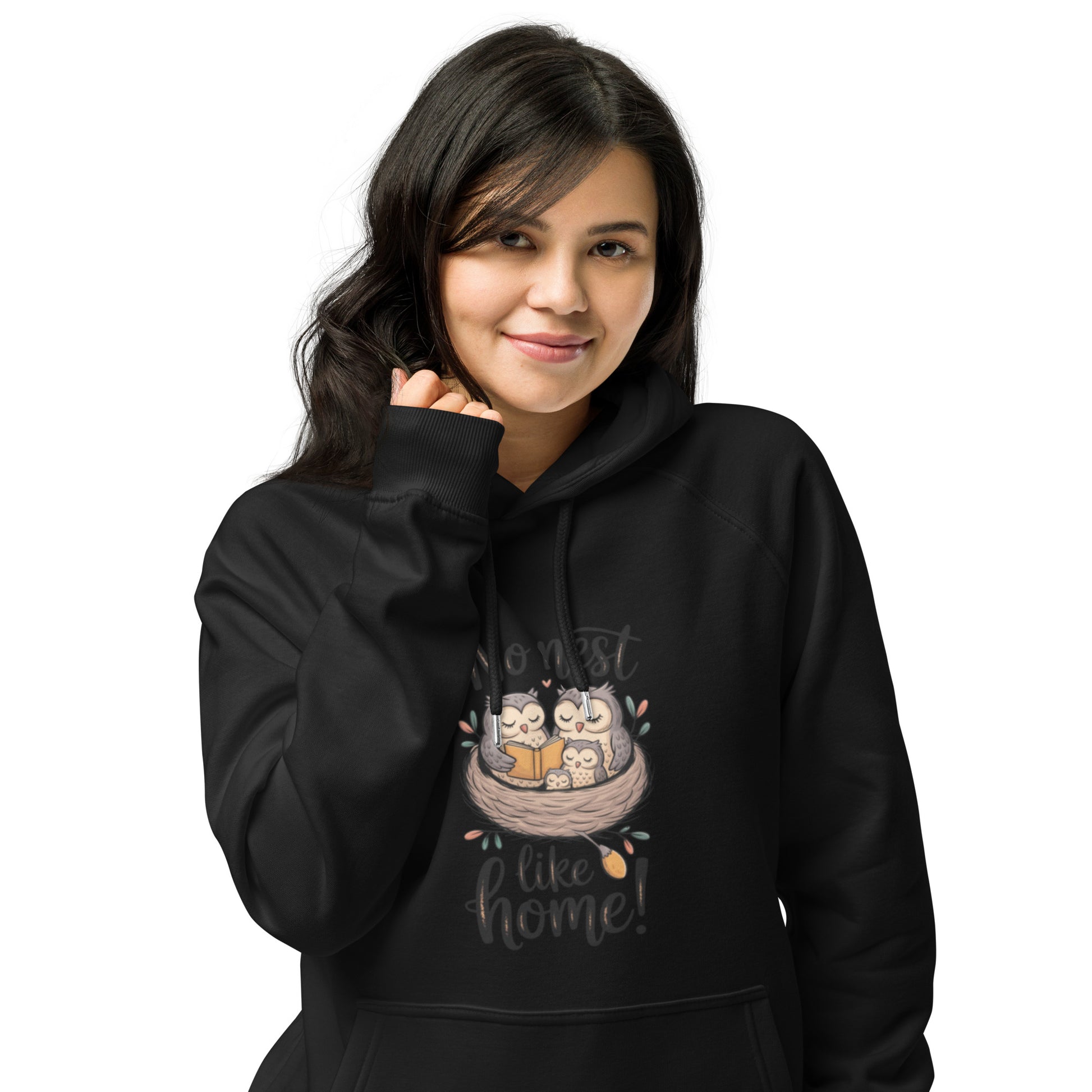 OwlNest Unisex Eco Raglan Hoodie – Sustainable Comfort in Every Stitch Dudeily