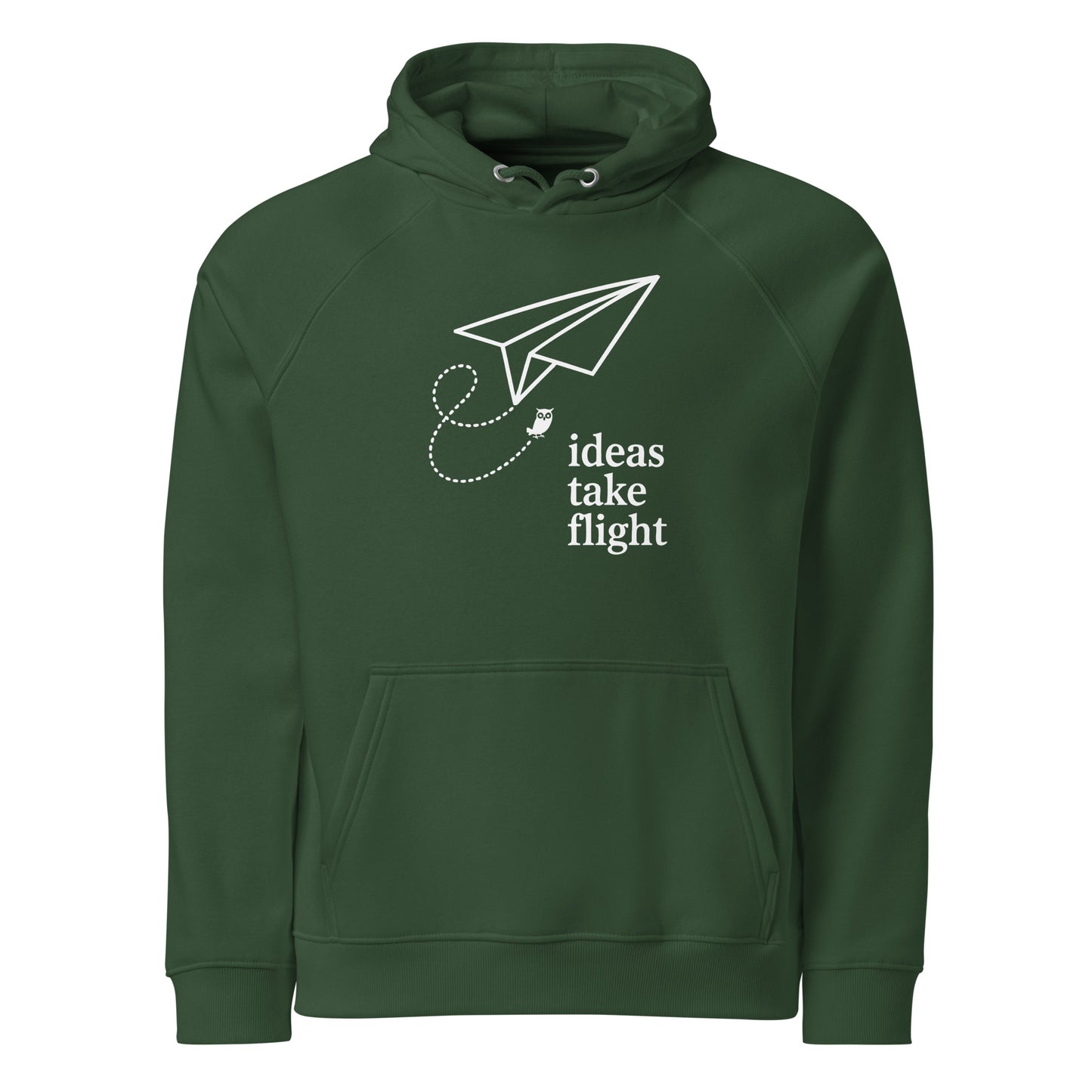 Unisex eco raglan hoodie Bottle green Dudeily