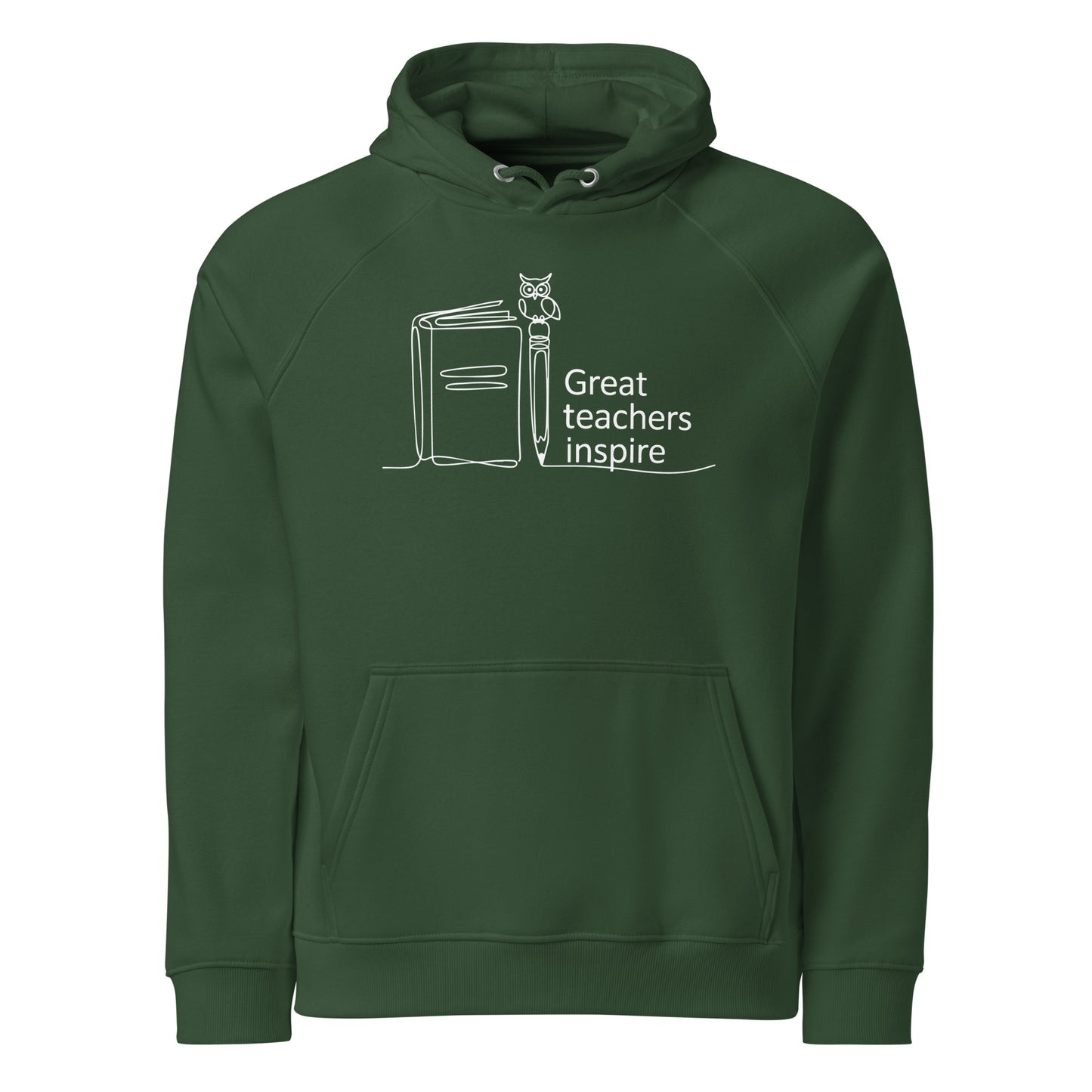 Unisex eco raglan hoodie Bottle green Dudeily