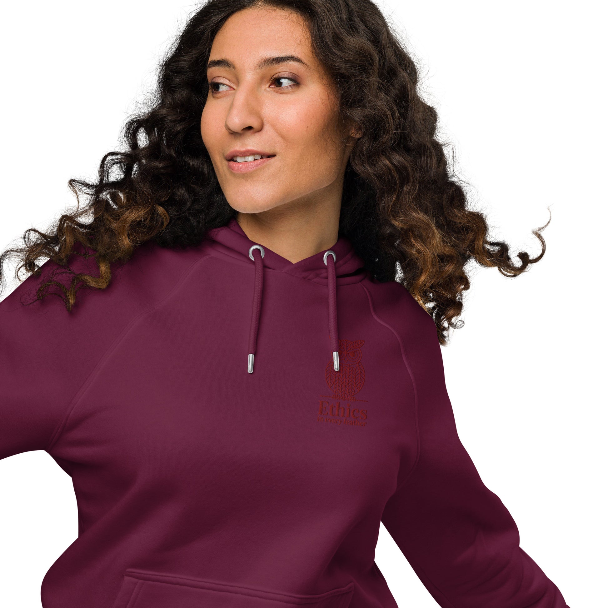 Owl Unisex Eco Raglan Hoodie – "Ethics in Every Feather" | Sustainable Fashion Dudeily