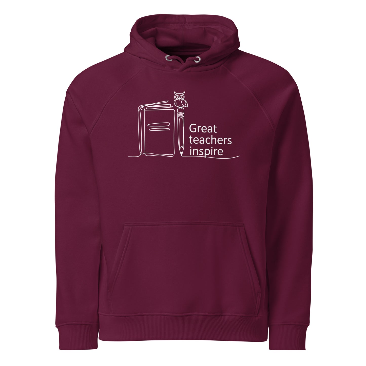 Unisex eco raglan hoodie Burgundy Dudeily