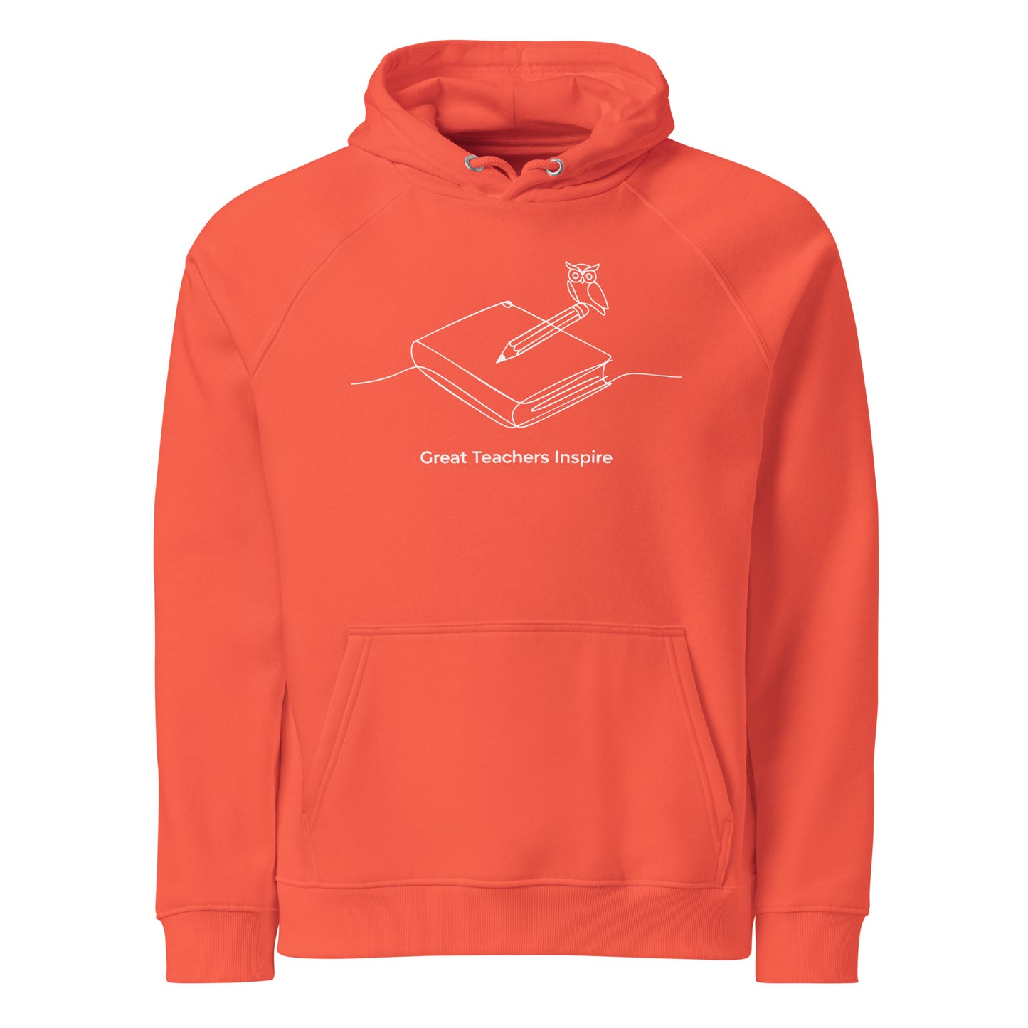 Unisex eco raglan hoodie Burnt Orange Dudeily