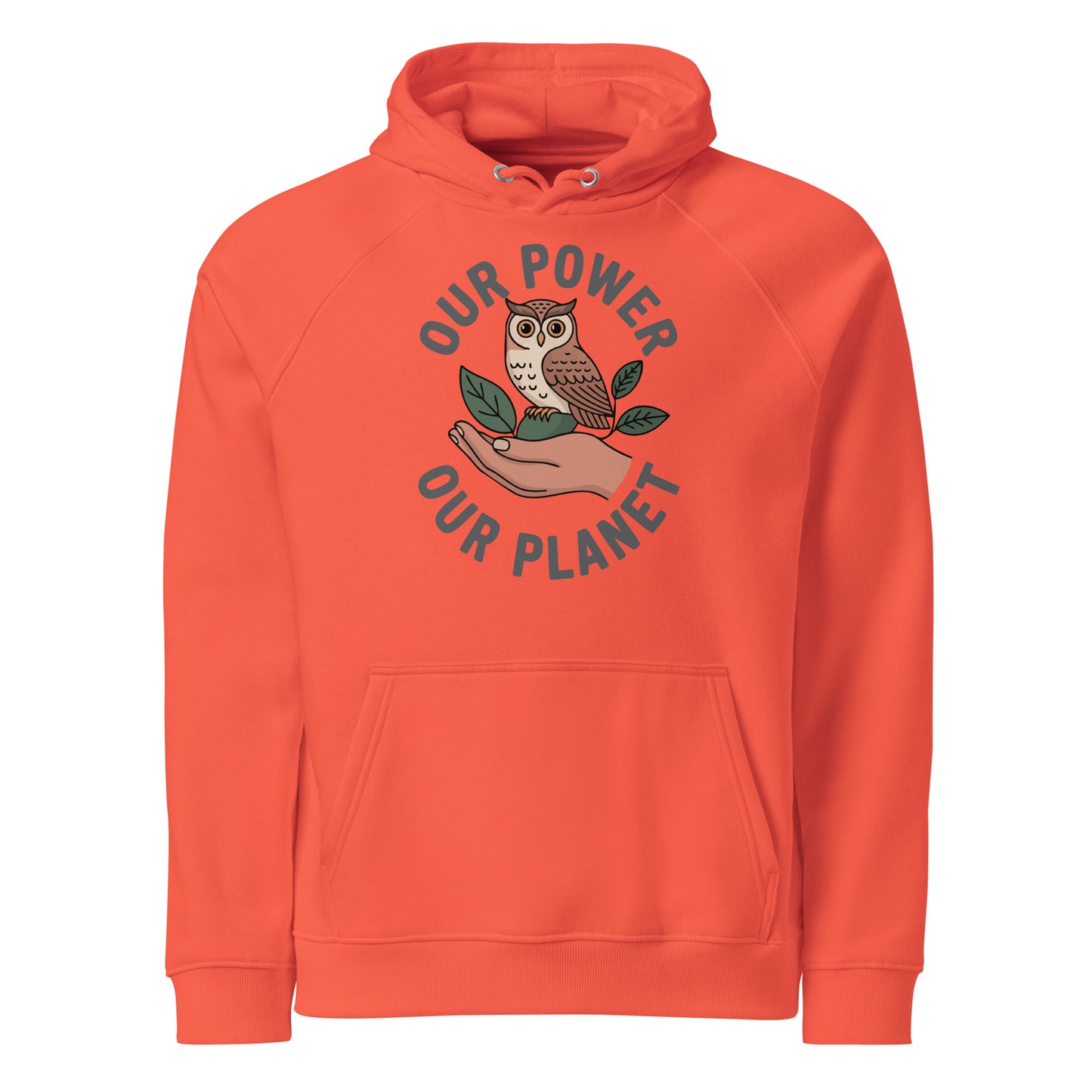 Unisex eco raglan hoodie Burnt Orange Dudeily