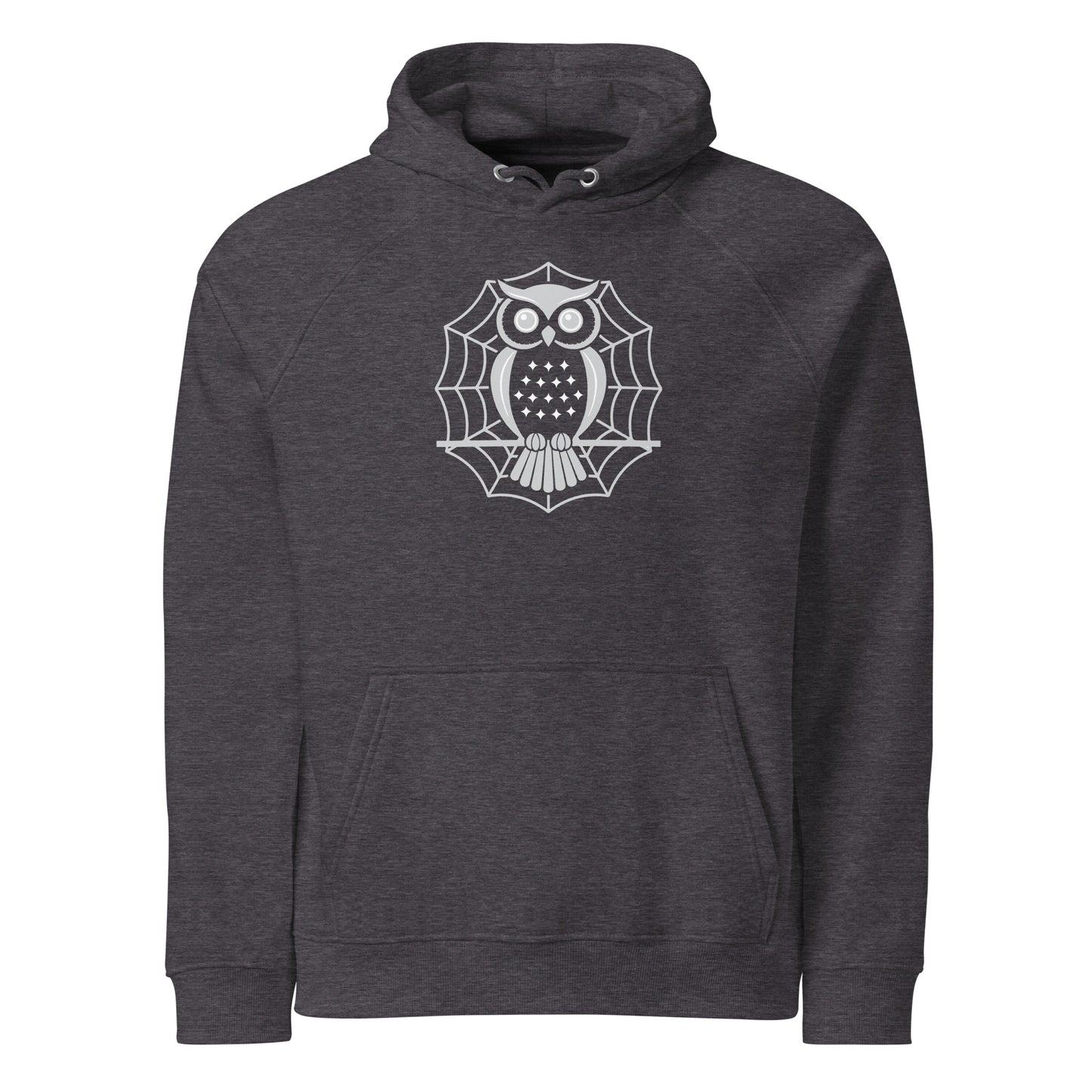 Unisex Eco Raglan Hoodie: Halloween Owl Cozy Sustainable Style USA Dudeily