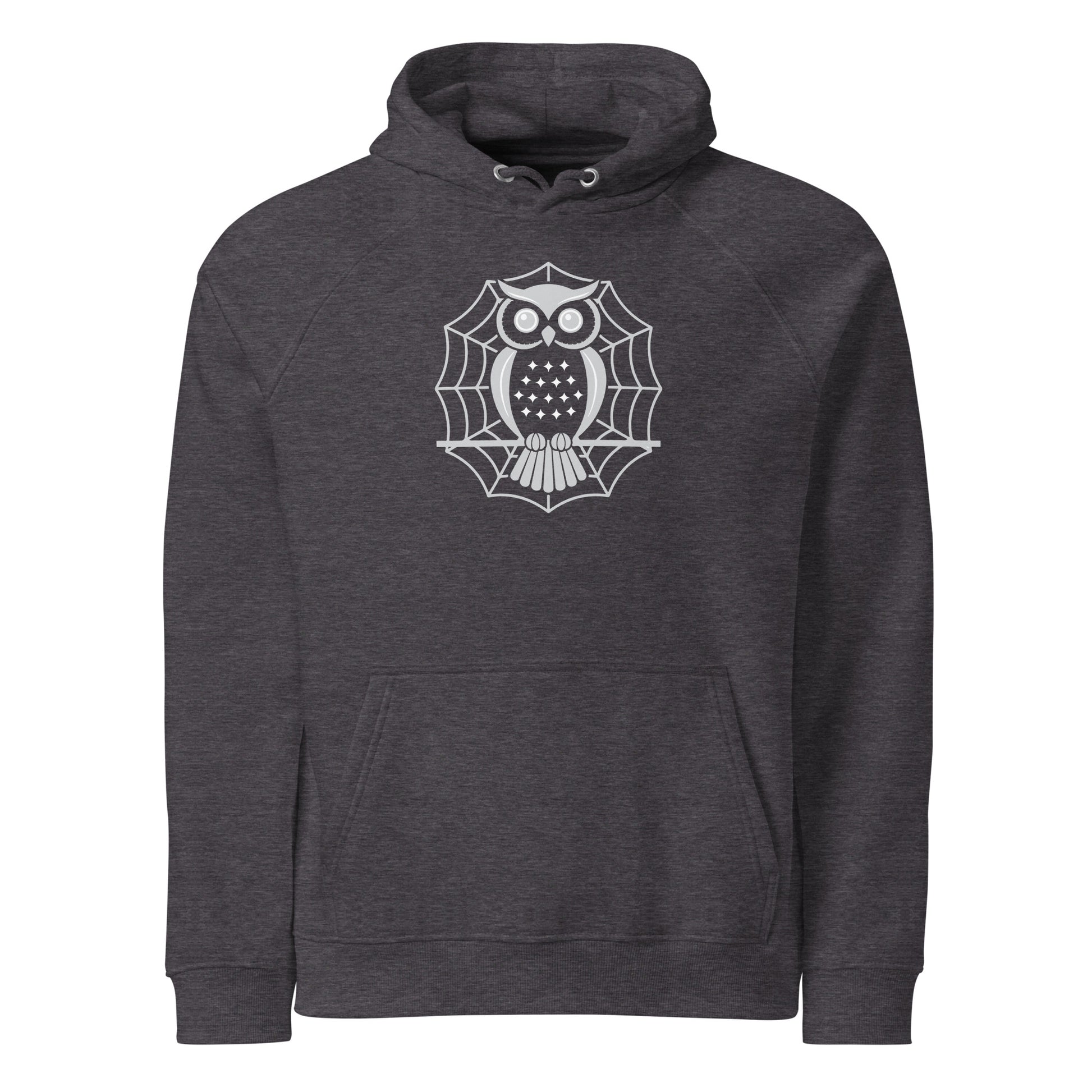 Unisex Eco Raglan Hoodie: Halloween Owl Cozy Sustainable Style USA Dudeily