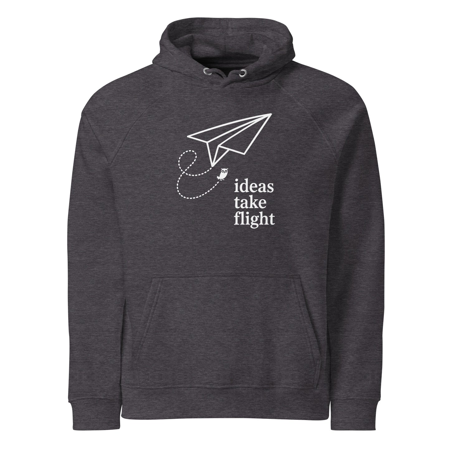 Unisex eco raglan hoodie Charcoal Melange Dudeily