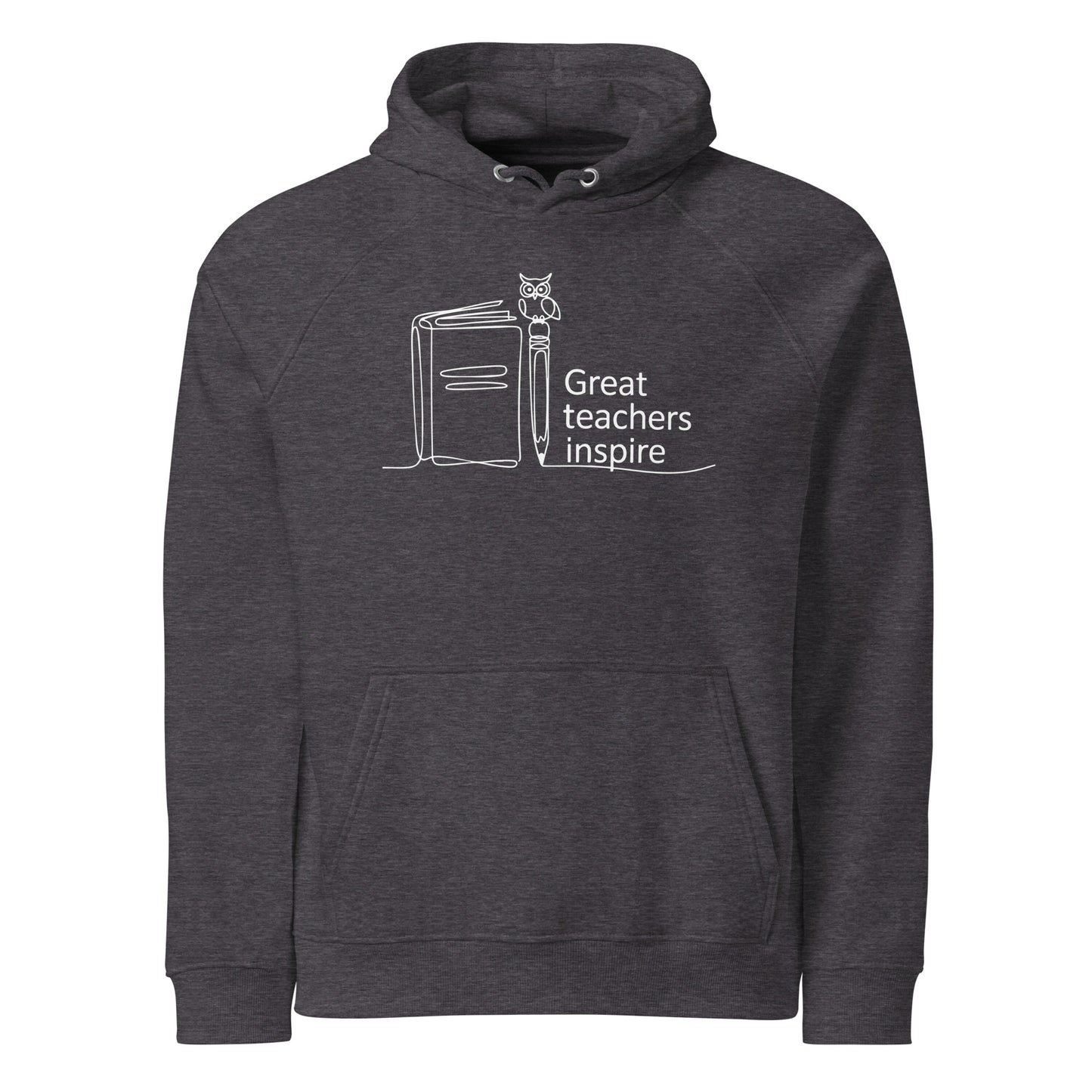 Unisex eco raglan hoodie Charcoal Melange Dudeily