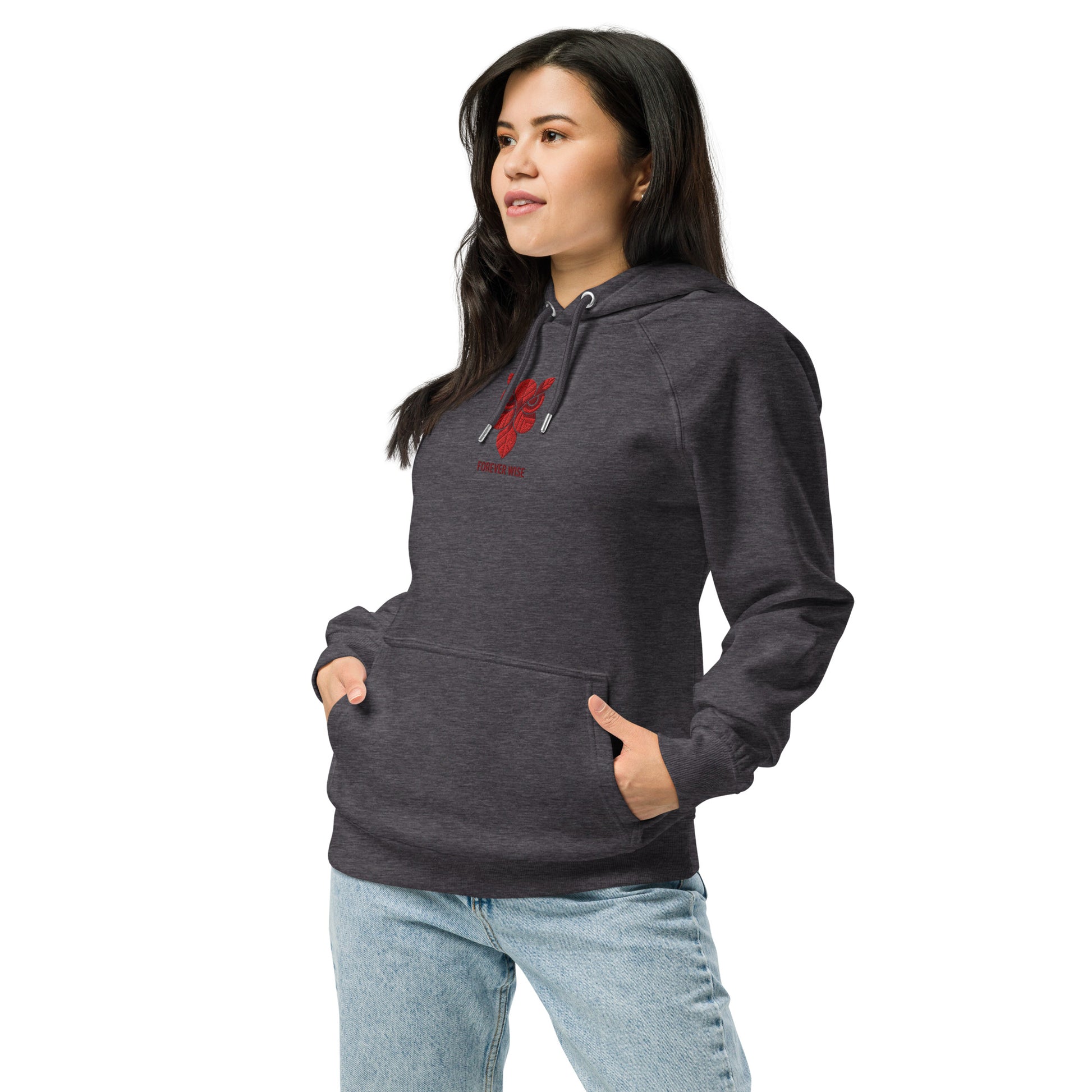 Owl Unisex Eco Raglan Hoodie: 'Forever Wise' in Fall | Sustainable Fashion USA Dudeily