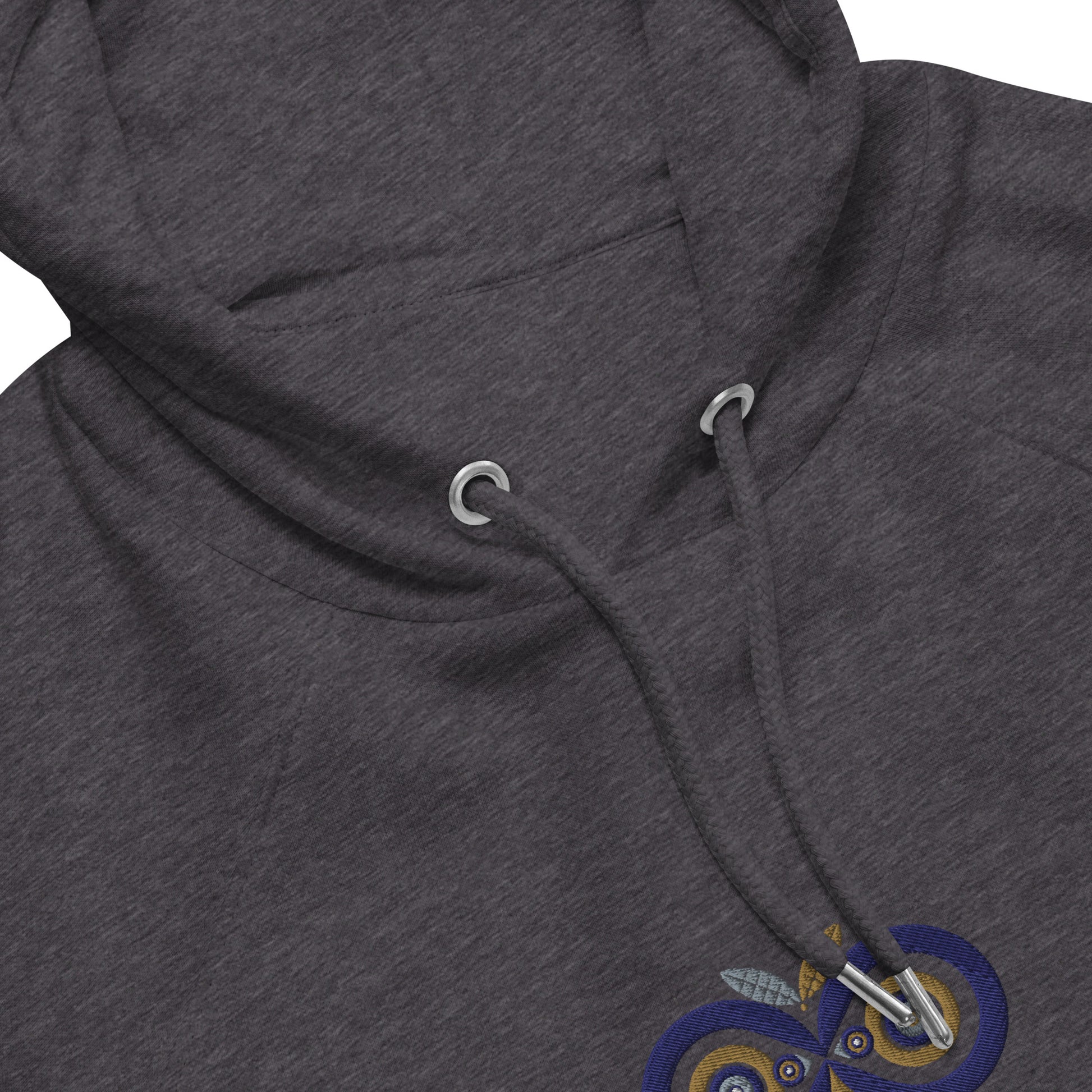 Embroidered Unisex Eco Raglan Hoodie – Owl Eyes on the Future | Owl-Themed Sustainable Fashion Dudeily