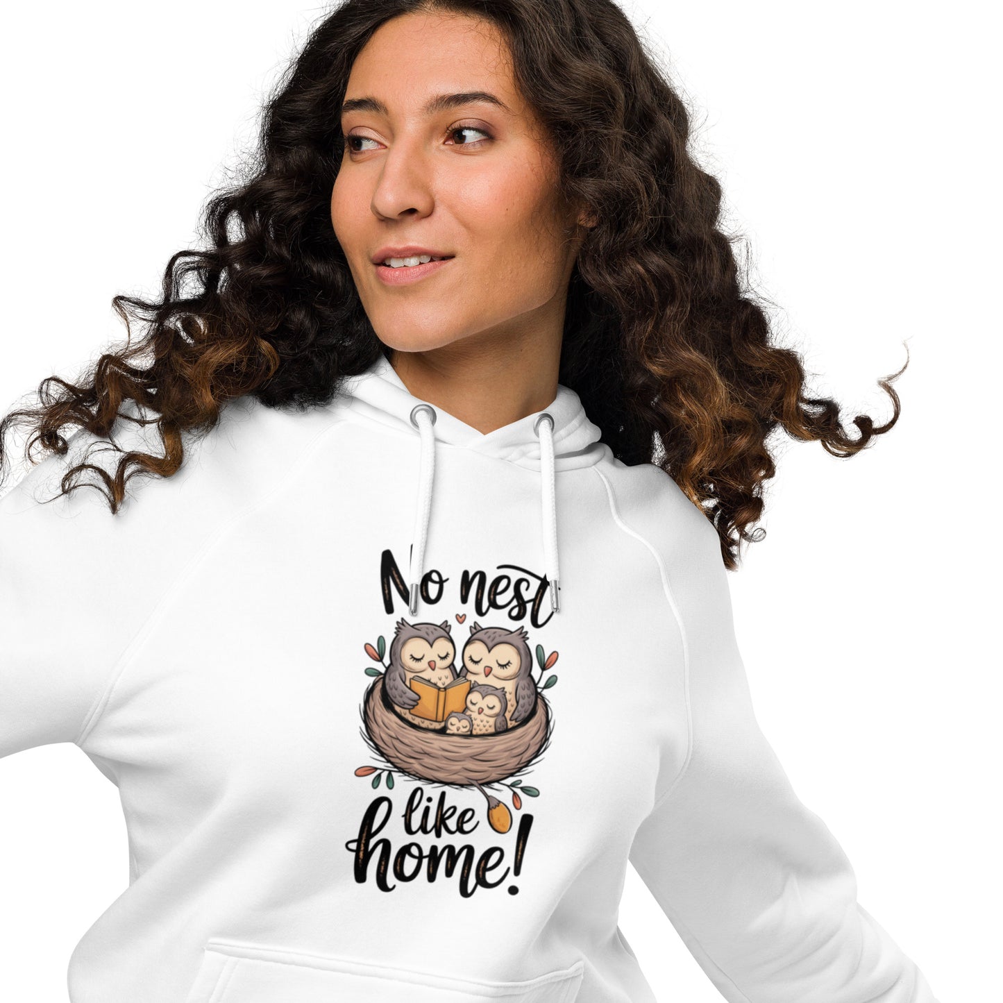 OwlNest Unisex Eco Raglan Hoodie – Sustainable Comfort in Every Stitch Dudeily