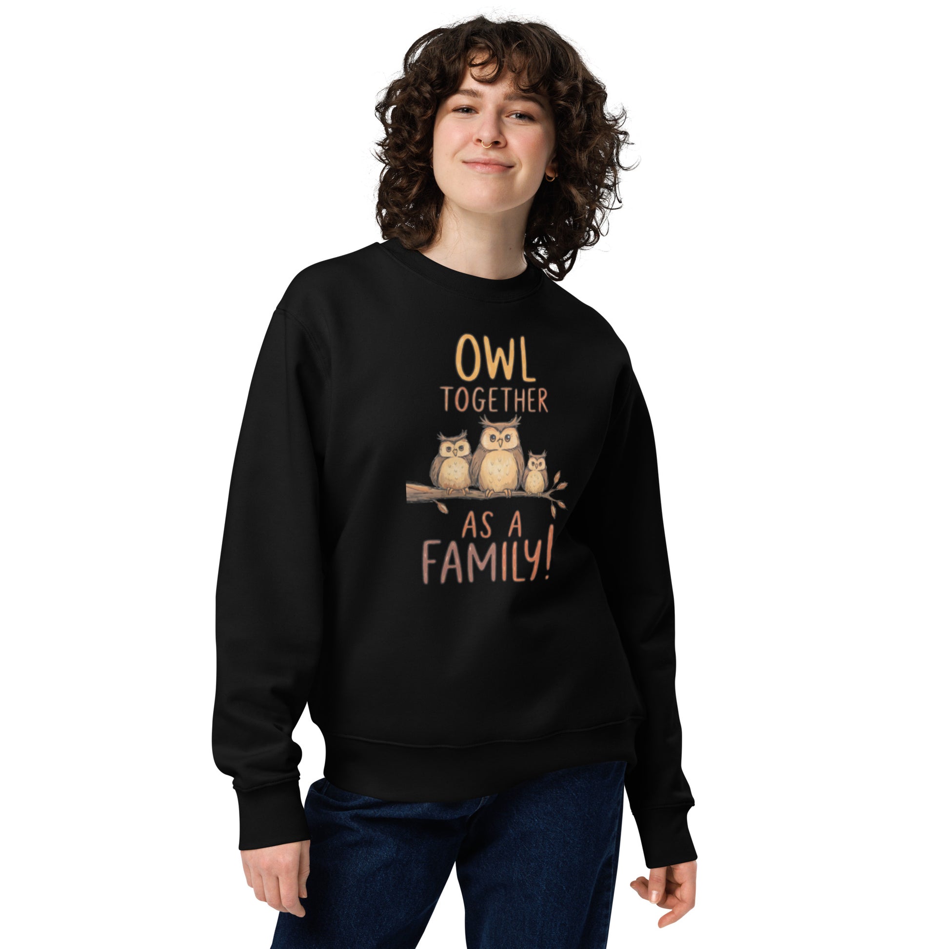 OwlSpirit Unisex Eco Sweatshirt – Soft, Sustainable & Seasonless Style Black Dudeily