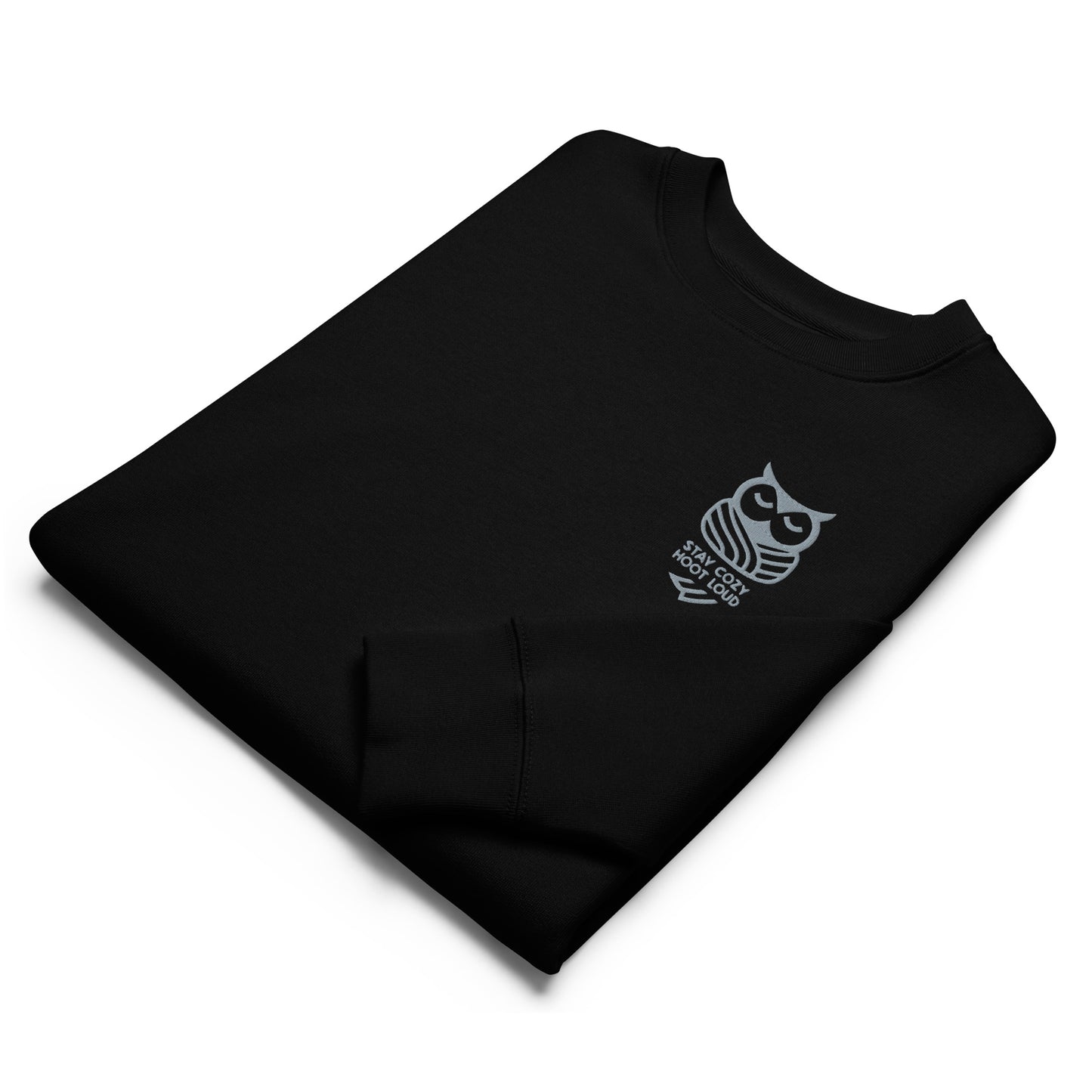 Owl Unisex Eco Sweatshirt: 'Stay Cozy Hoot Loud' in Fall | Sustainable Owl Fashion USA Dudeily