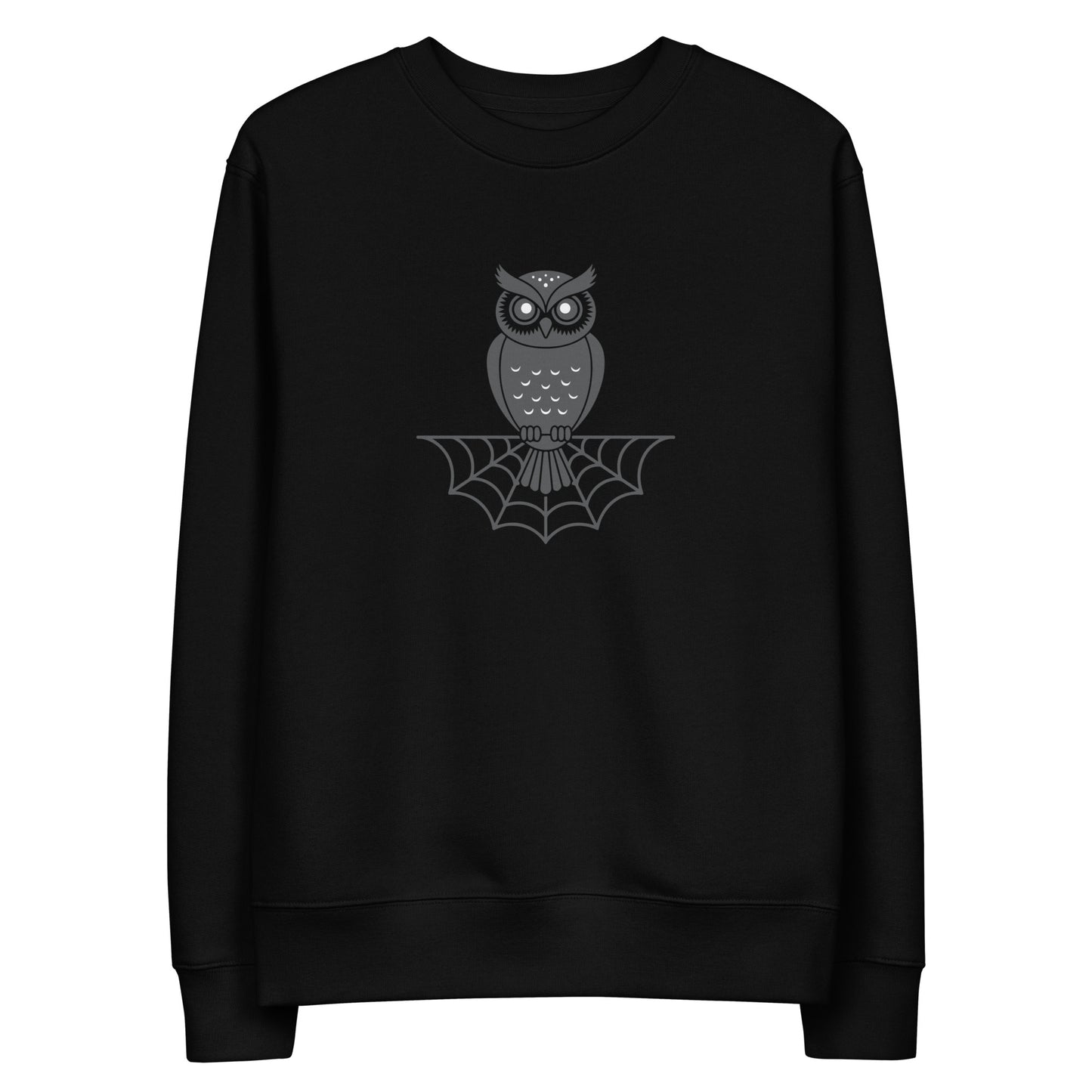 Unisex Eco Sweatshirt: Halloween Owl Cozy Sustainable Style USA Dudeily