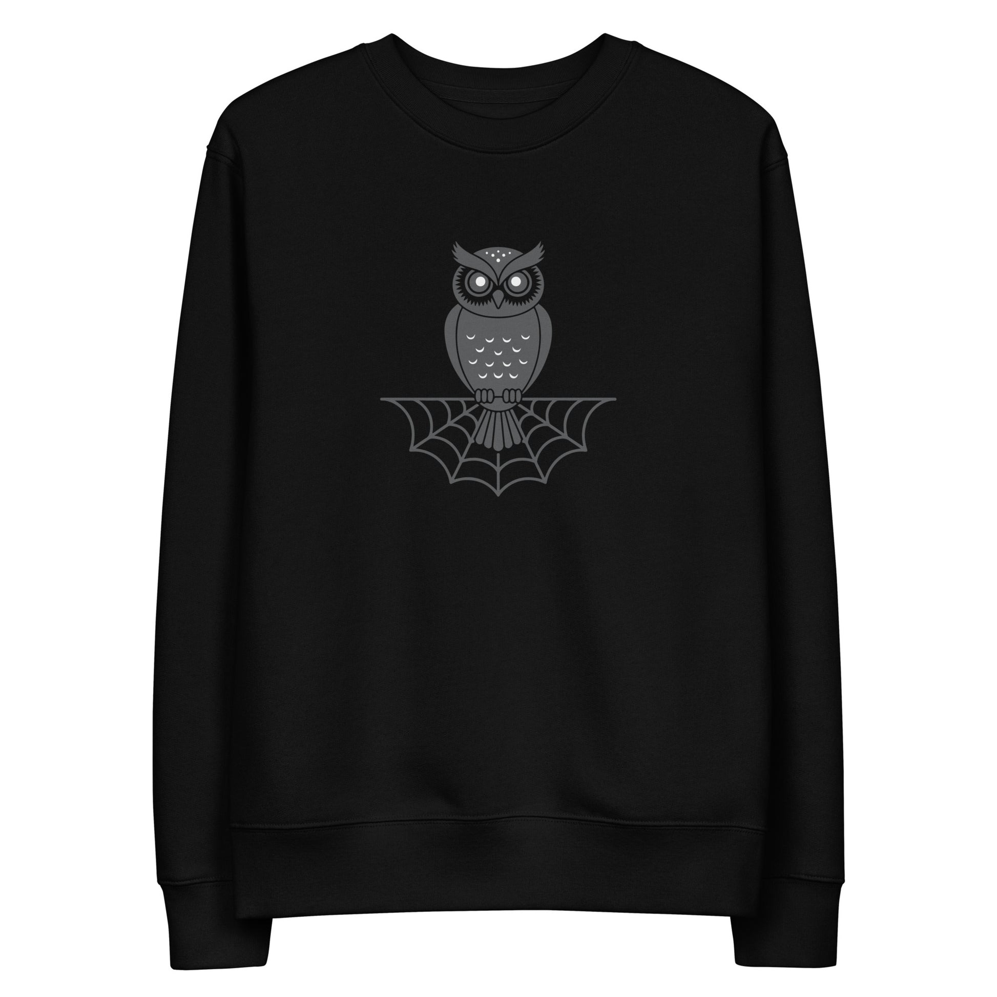 Unisex Eco Sweatshirt: Halloween Owl Cozy Sustainable Style USA Dudeily