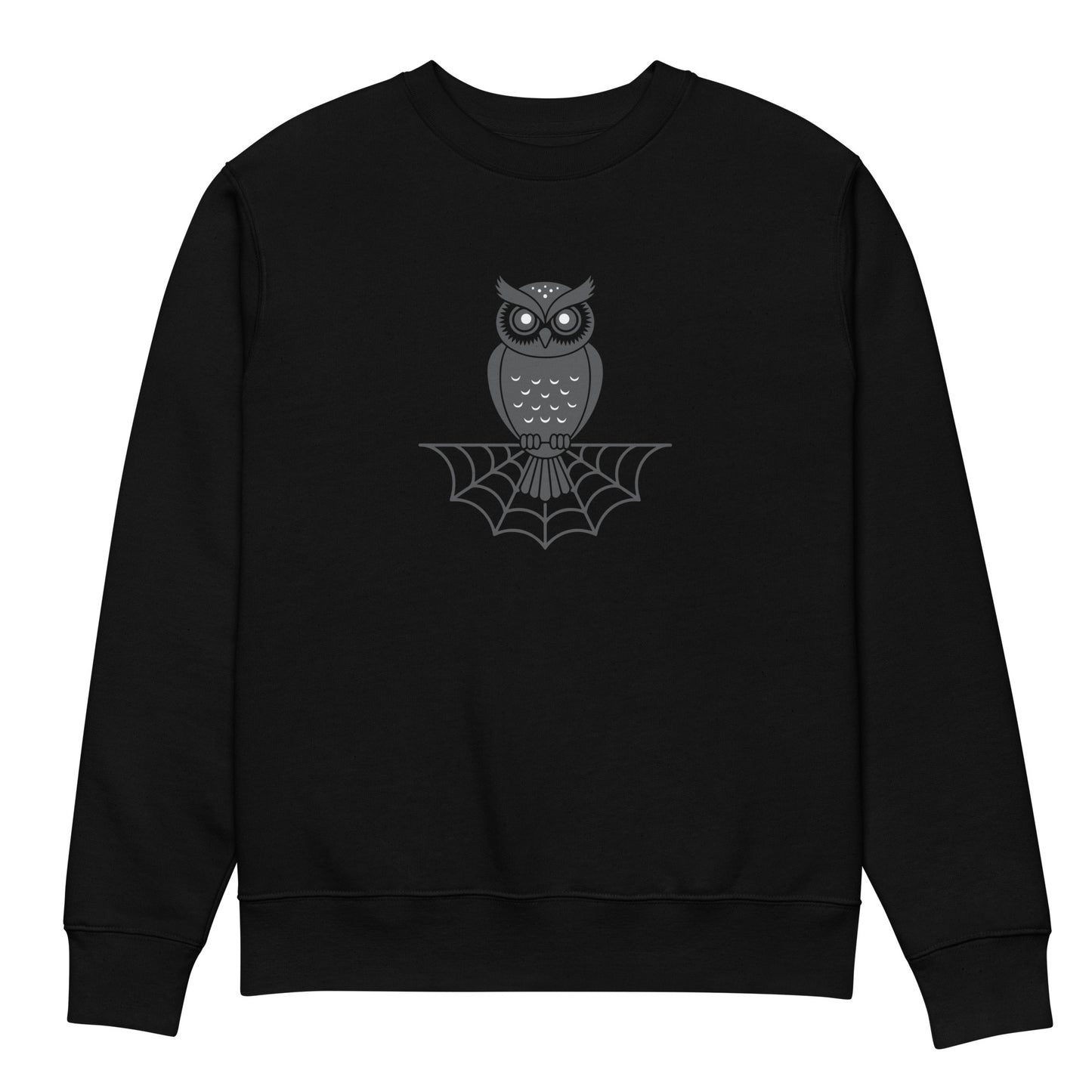 Unisex Eco Sweatshirt: Halloween Owl Cozy Sustainable Style USA Dudeily
