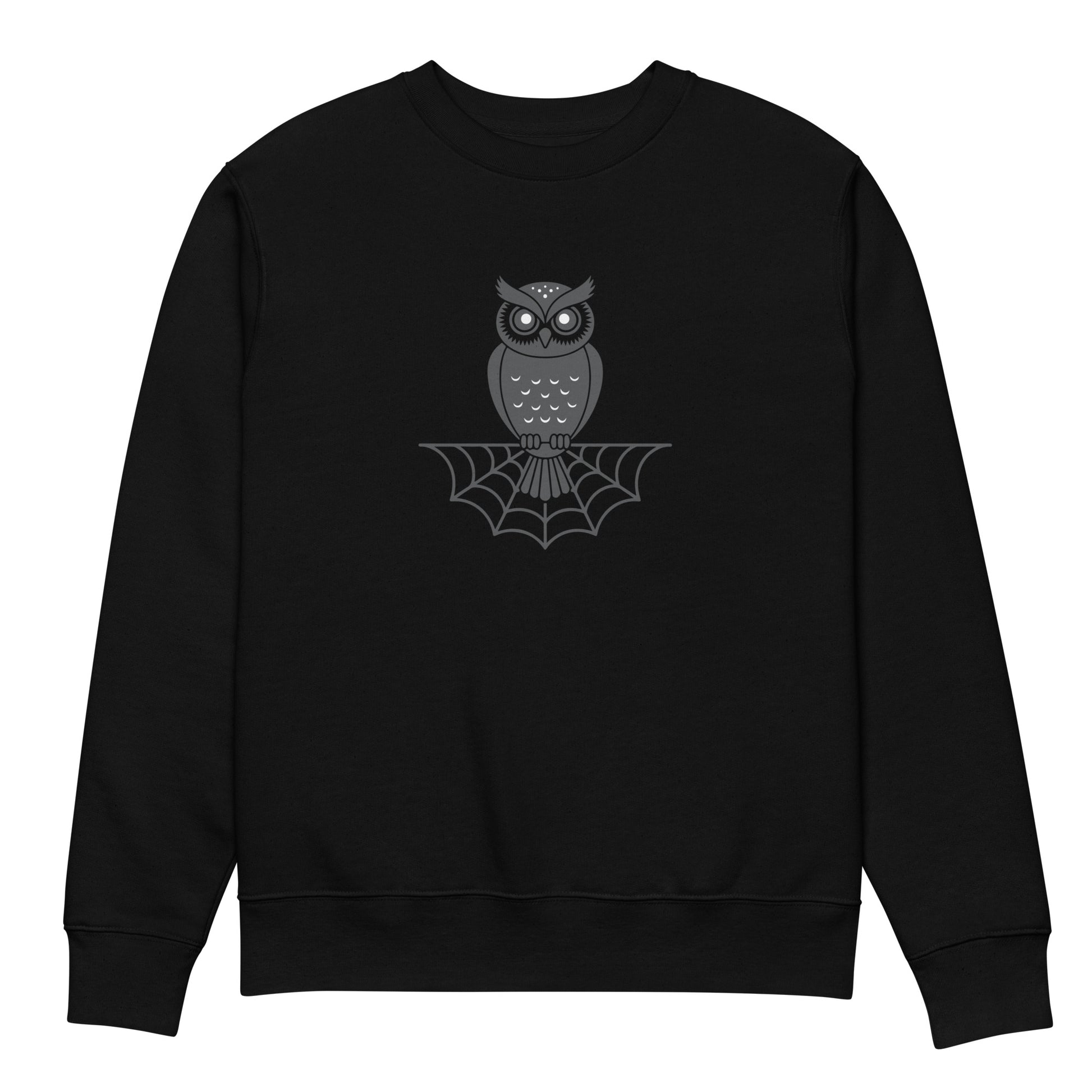 Unisex Eco Sweatshirt: Halloween Owl Cozy Sustainable Style USA Dudeily