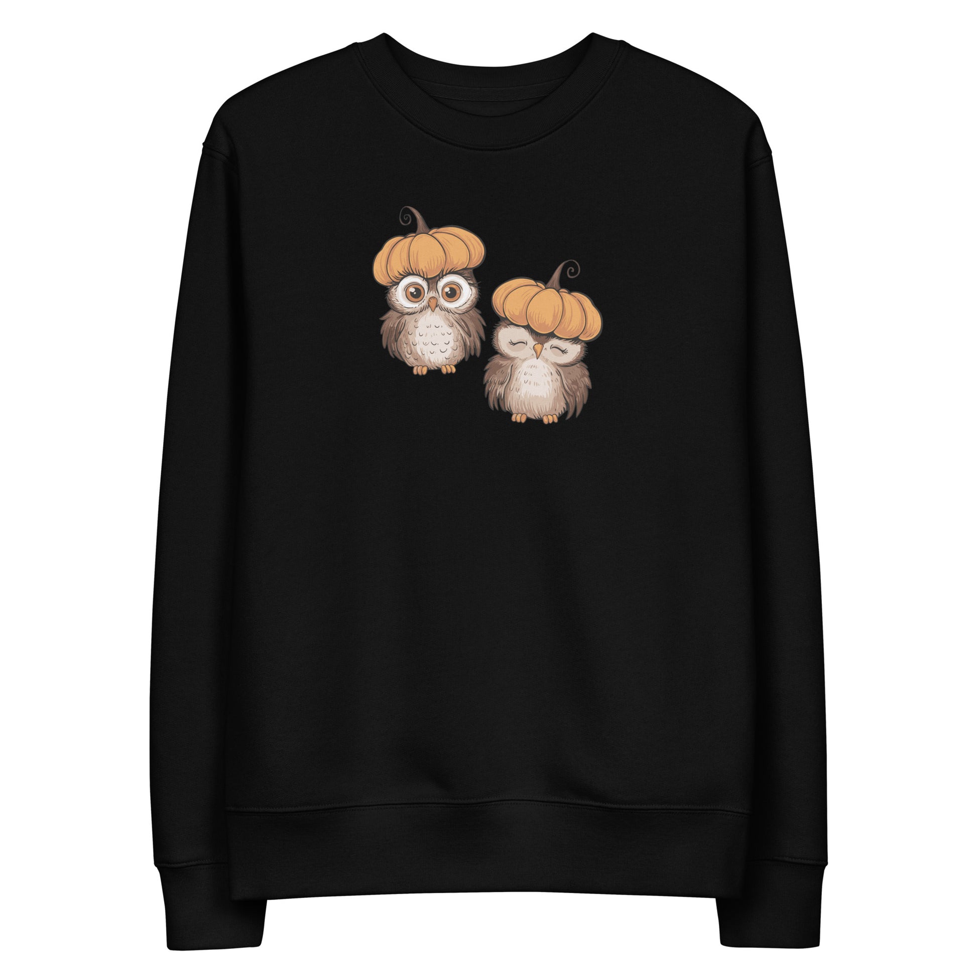Unisex Eco Sweatshirt: Halloween Owl Sustainable Cozy Style USA Dudeily