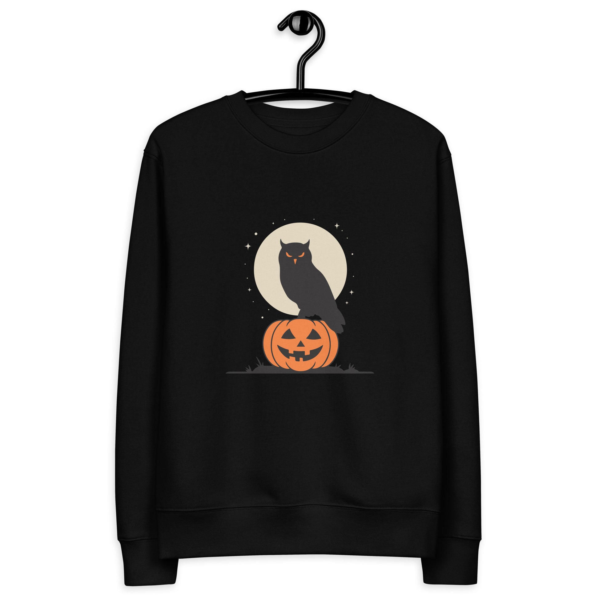 Unisex Eco Sweatshirt: Halloween Owl Cozy Sustainable Style USA Dudeily