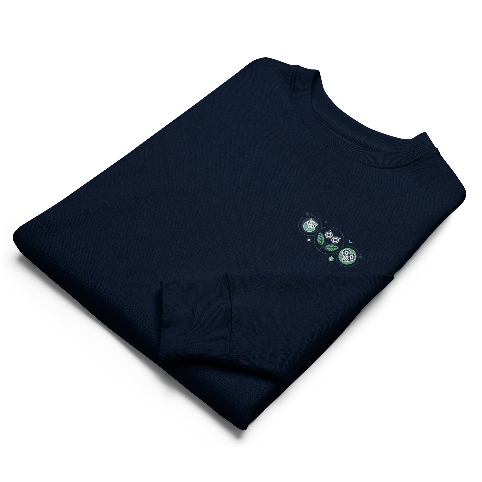 Unisex Eco Sweatshirt: Nature’s Union | Owl Embroidered Sustainable Fashion USA Dudeily