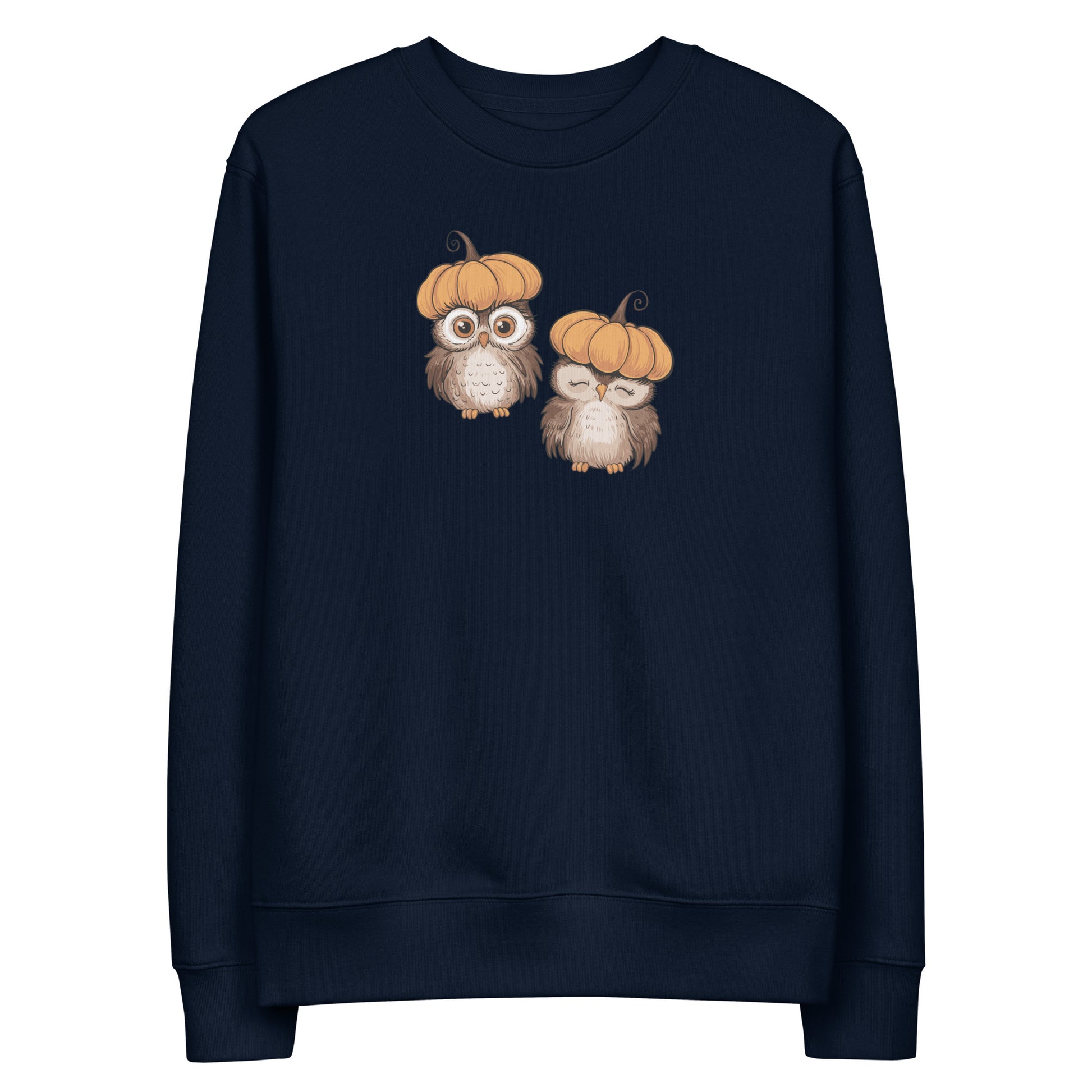 Unisex Eco Sweatshirt: Halloween Owl Sustainable Cozy Style USA Dudeily
