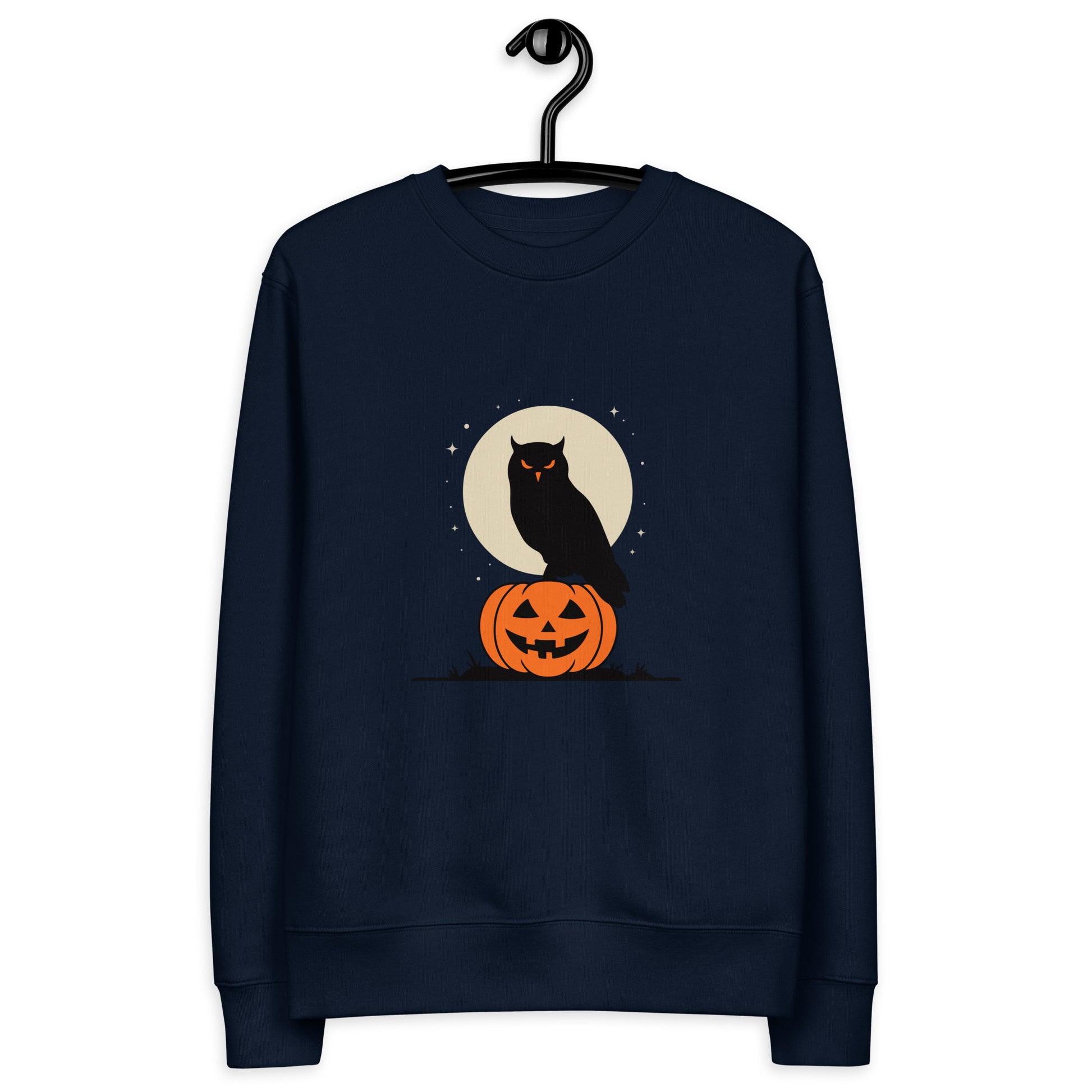 Unisex Eco Sweatshirt: Halloween Owl Cozy Sustainable Style USA Dudeily