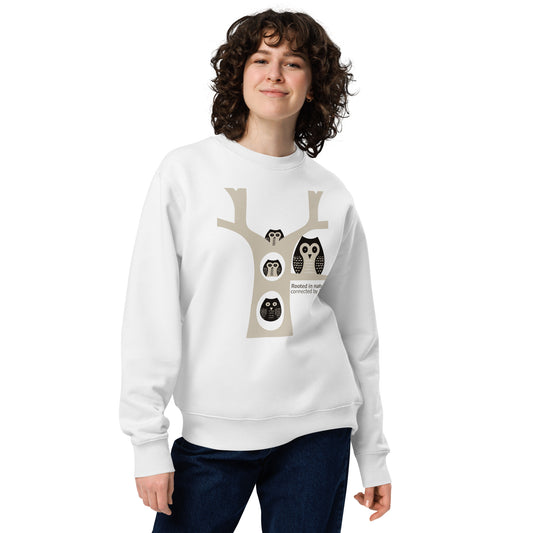 Unisex Eco Sweatshirt – OwlNest Sustainable Fashion for Family Day Comfort White Dudeily