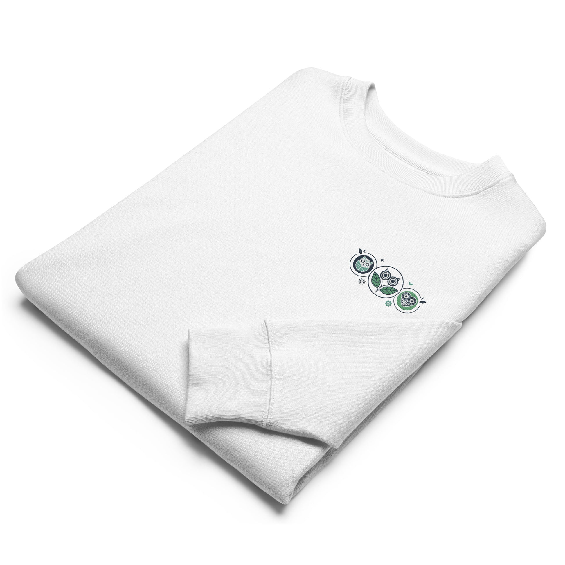 Unisex Eco Sweatshirt: Nature’s Union | Owl Embroidered Sustainable Fashion USA Dudeily