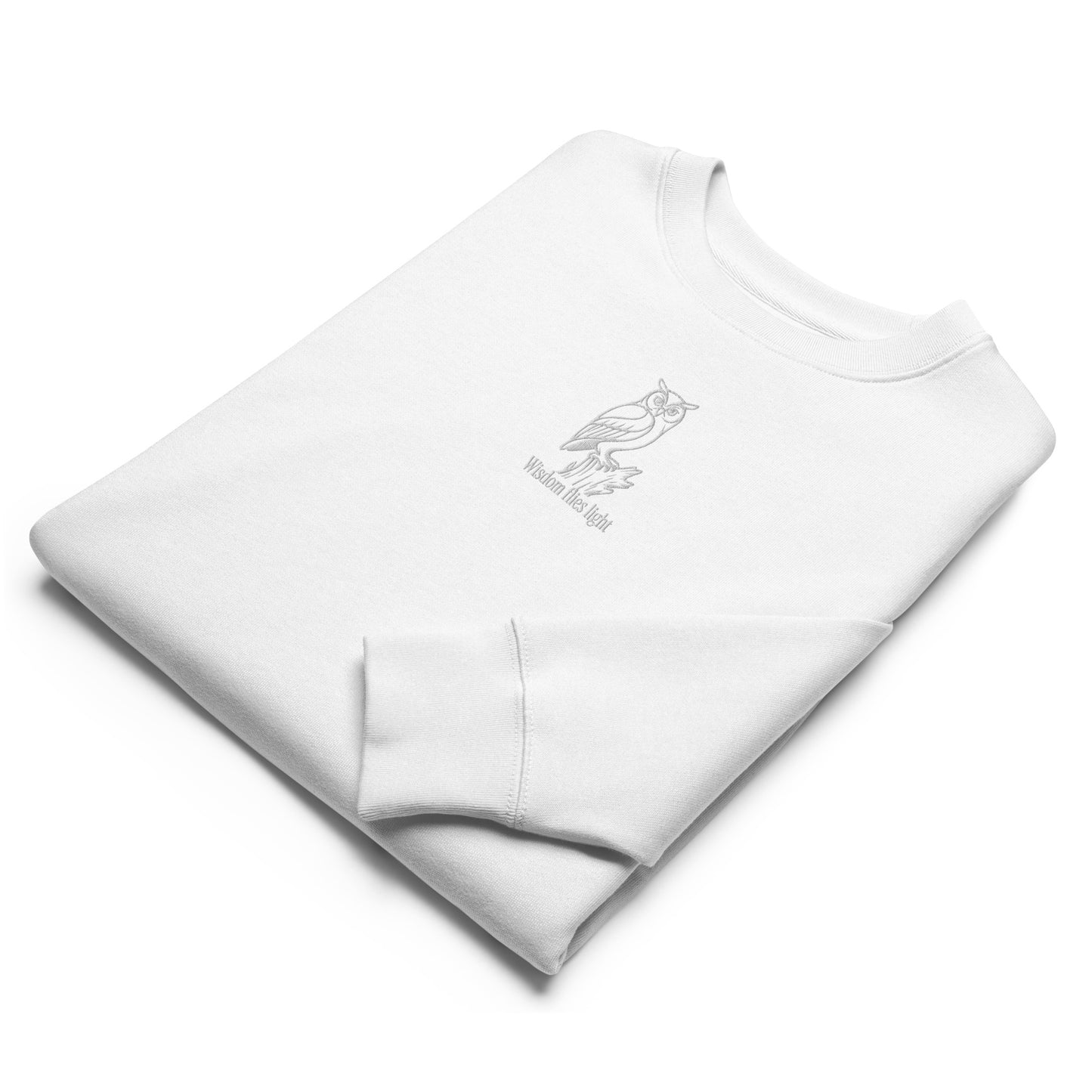 Owl Unisex Eco Sweatshirt: 'Wisdom Flies Light' in Fall | Sustainable Fashion USA Dudeily