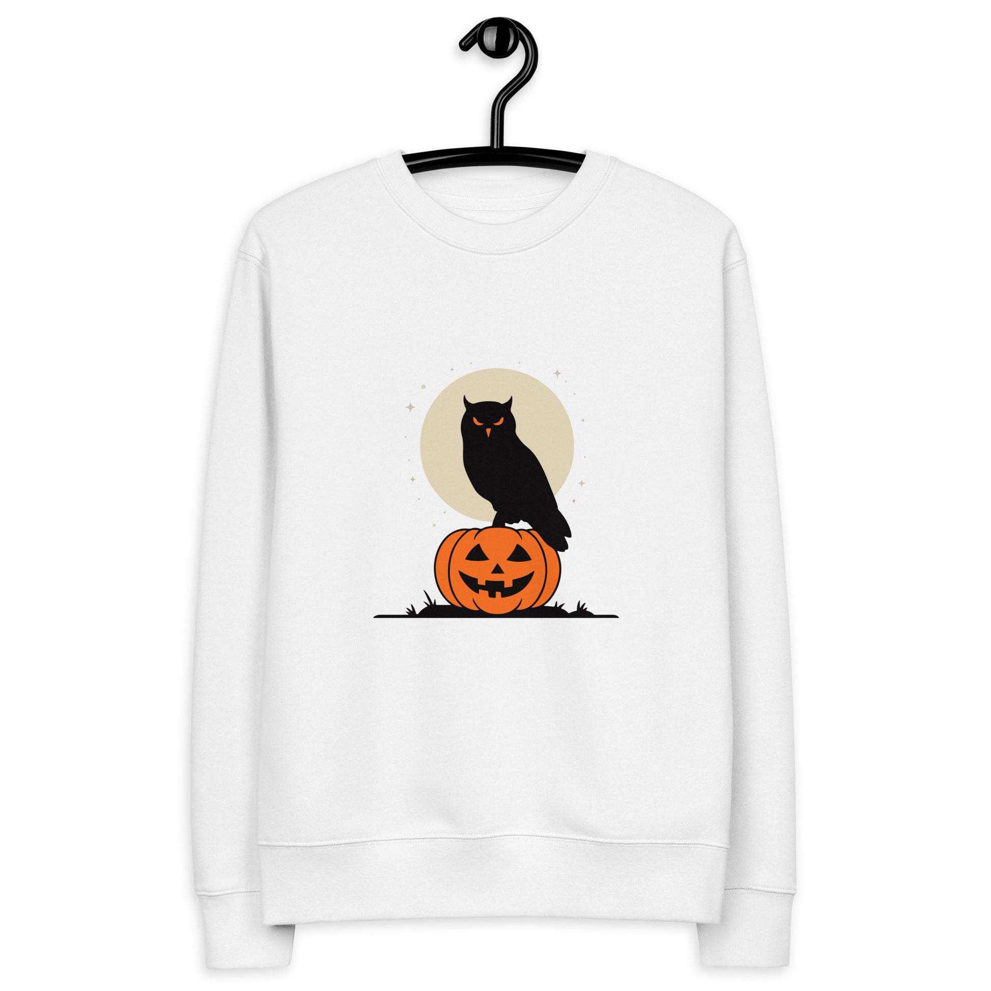 Unisex Eco Sweatshirt: Halloween Owl Cozy Sustainable Style USA Dudeily