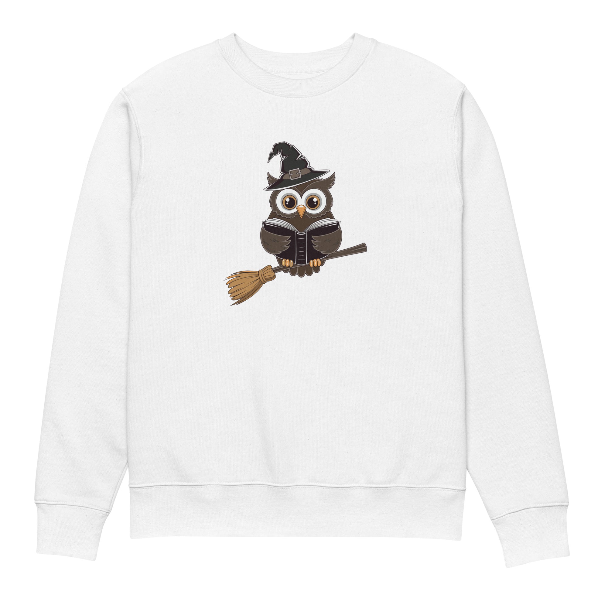 Unisex Eco Sweatshirt: Halloween Owl Cozy Sustainable Style USA Dudeily
