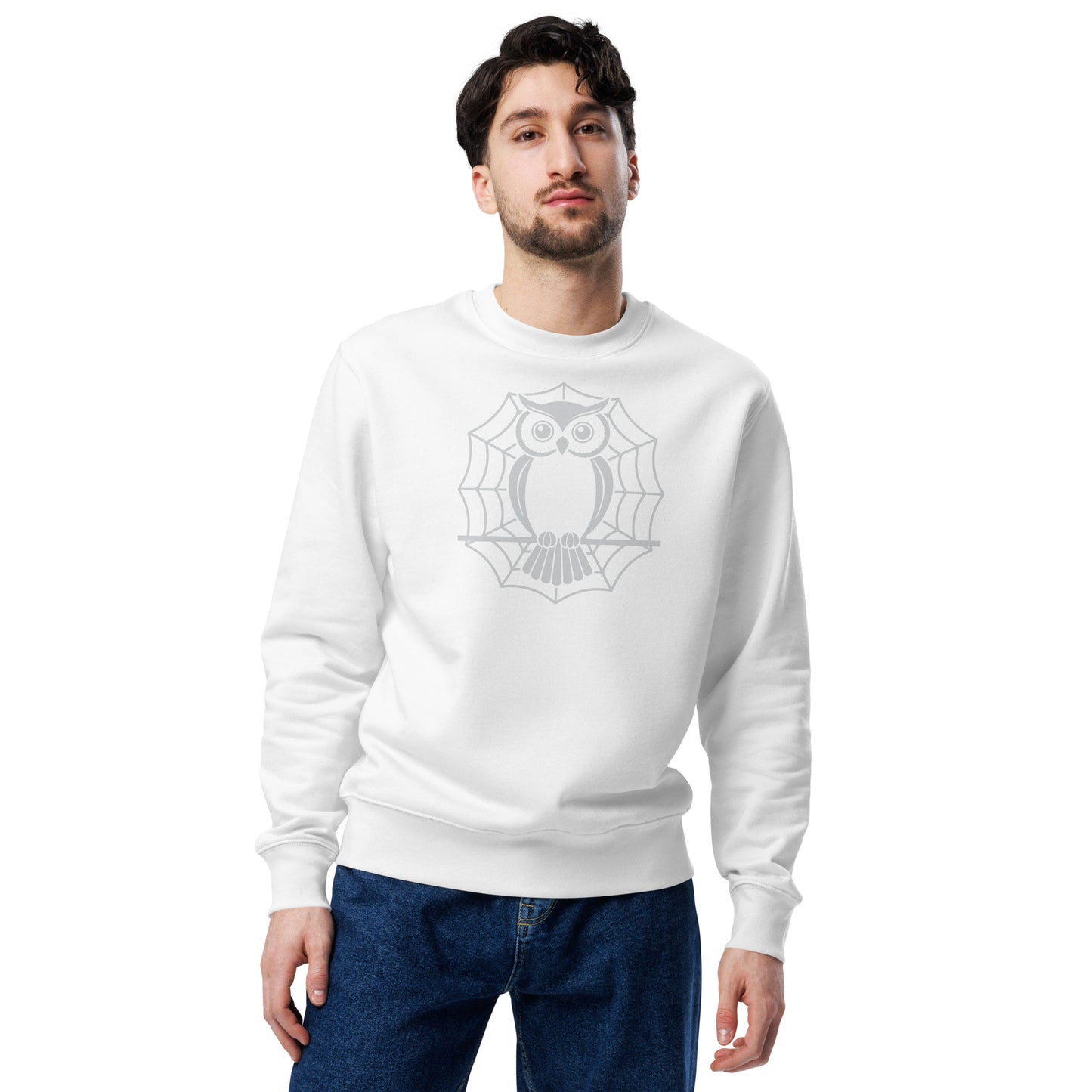 Unisex Eco Sweatshirt: Halloween Owl Cozy Sustainable Style USA Dudeily