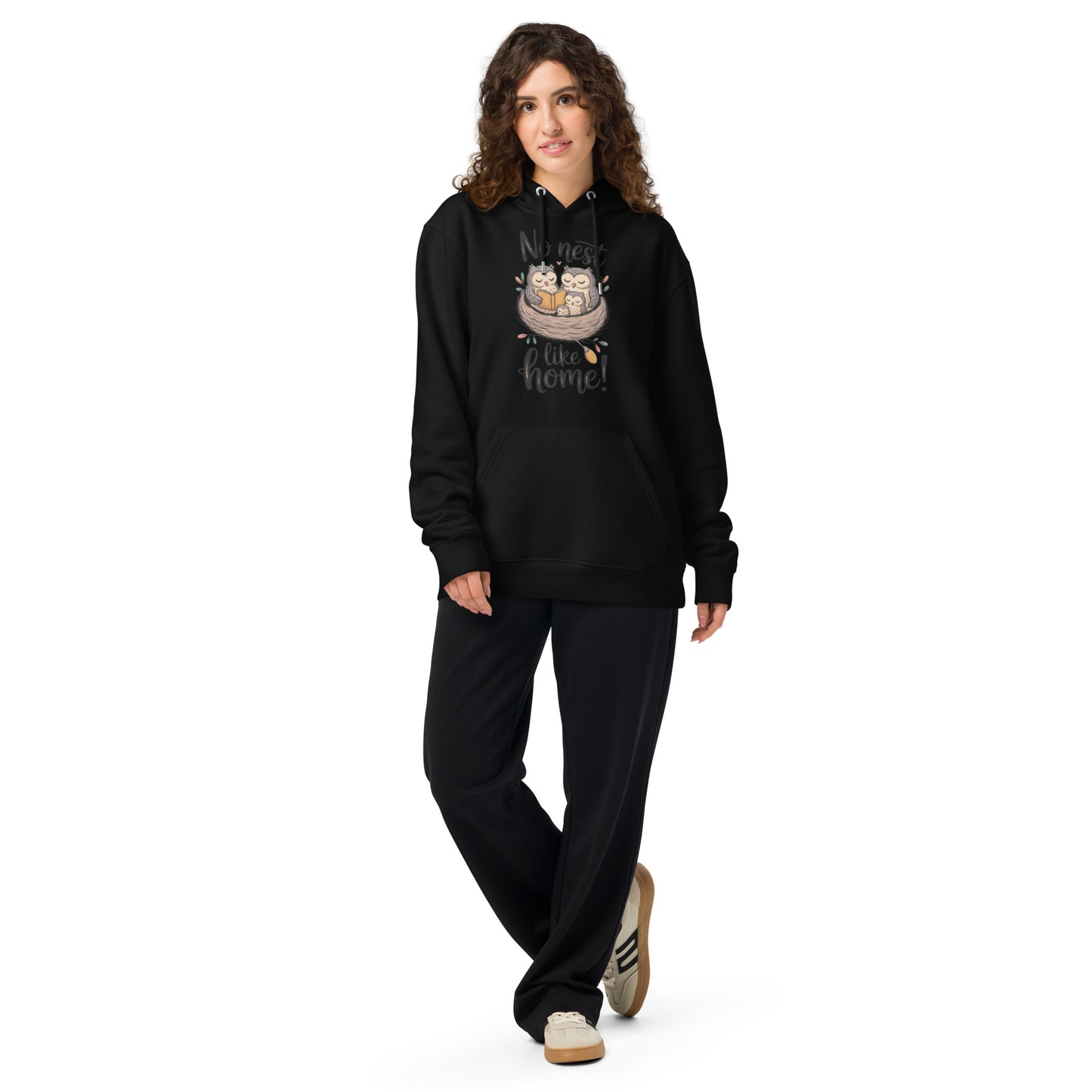 The OwlNest Unisex Essential Organic Hoodie – Eco-Friendly & Timeless Black Dudeily