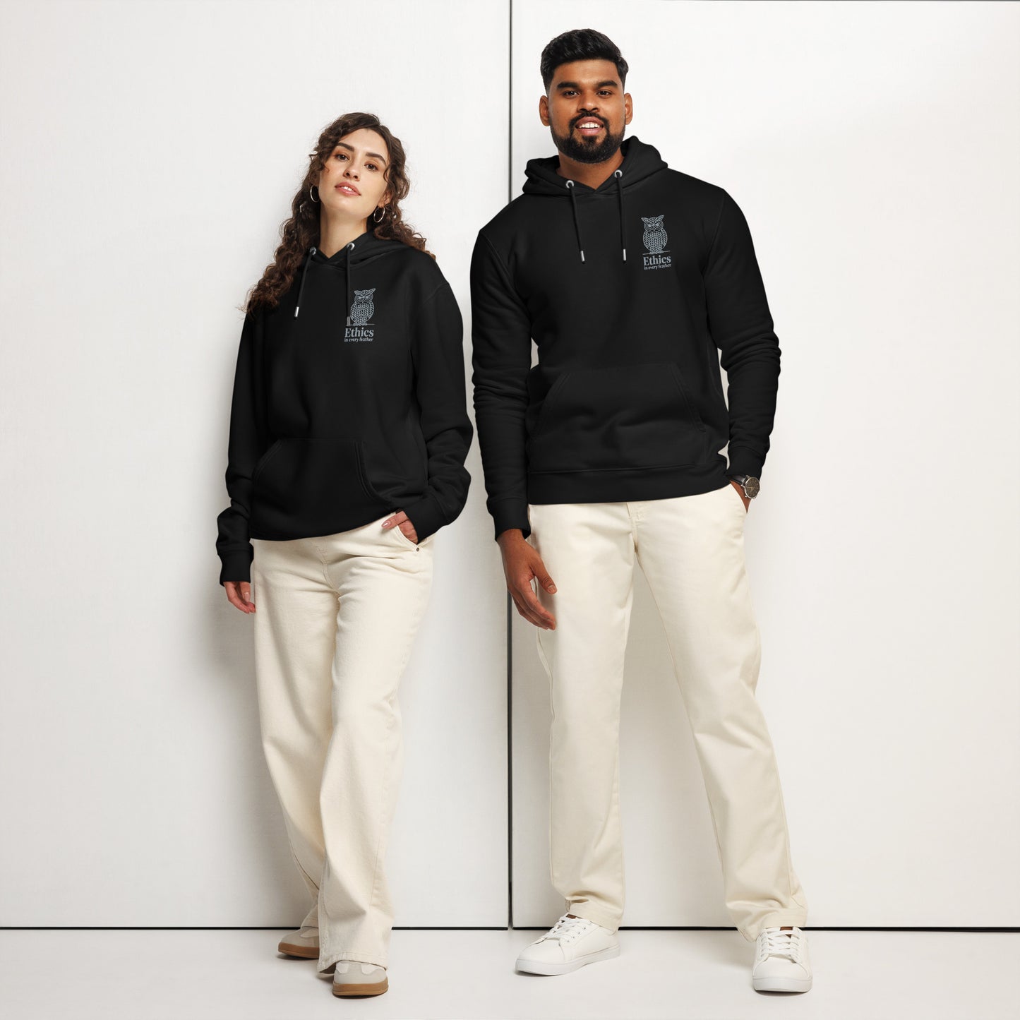 Owl Unisex Essential Organic Hoodie – "Ethics in Every Feather" | Sustainable Fashion Dudeily