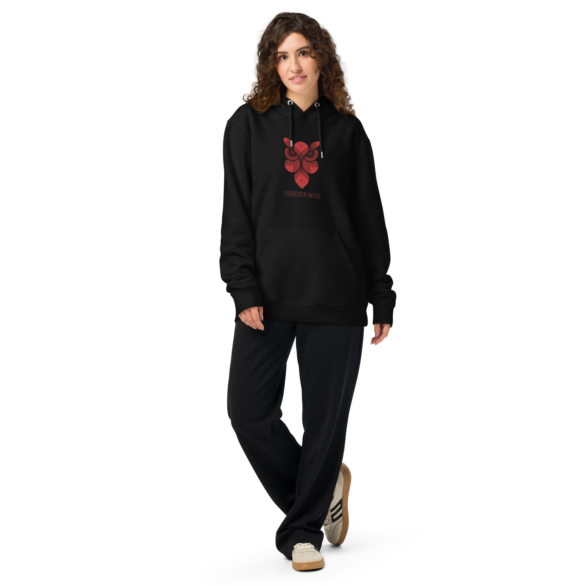 Unisex Essential Organic Hoodie: 'Forever Wise' | Sustainable Owl Fashion USA Dudeily