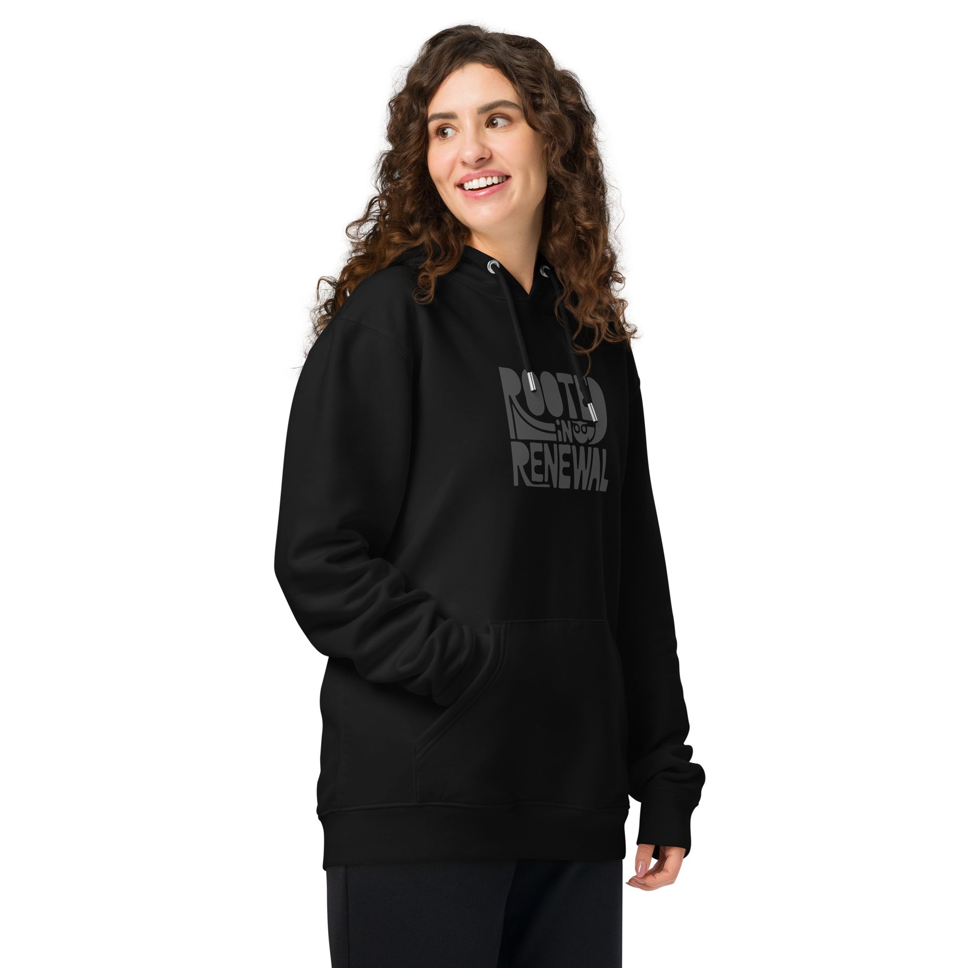 Unisex Essential Organic Hoodie "Rooted In Renewal" – Owl Print Sustainable Fashion Dudeily