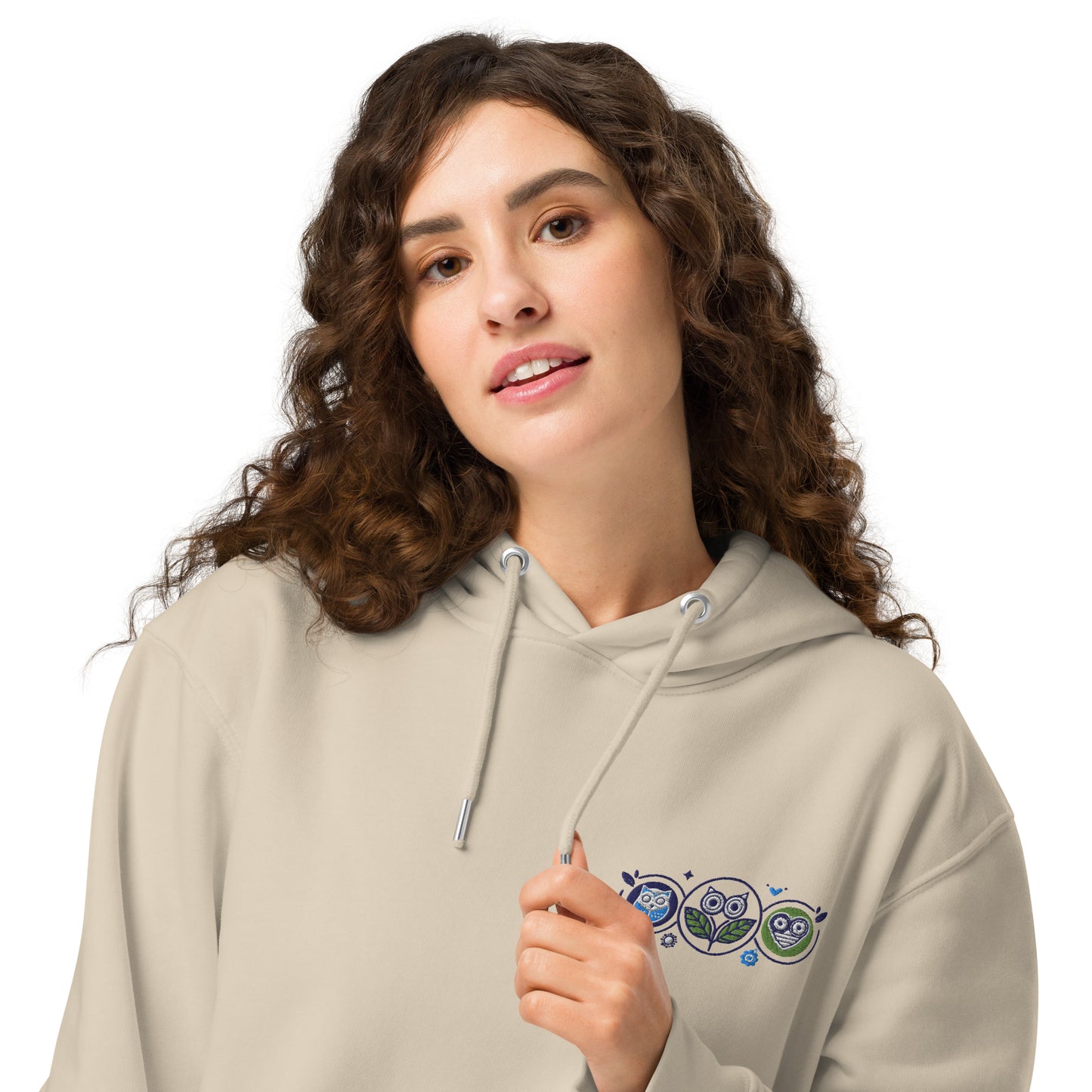 Unisex Essential Organic Hoodie: Nature’s Union | Owl Embroidered Sustainable Fashion Dudeily