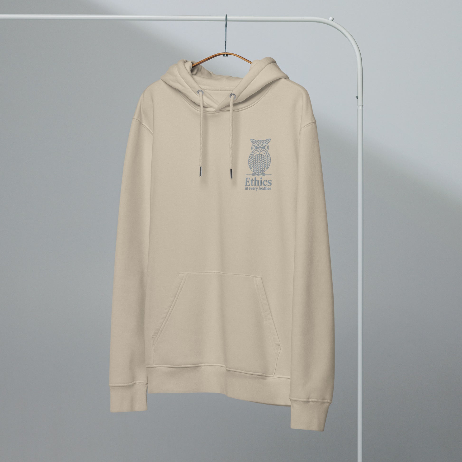 Owl Unisex Essential Organic Hoodie – "Ethics in Every Feather" | Sustainable Fashion Dudeily
