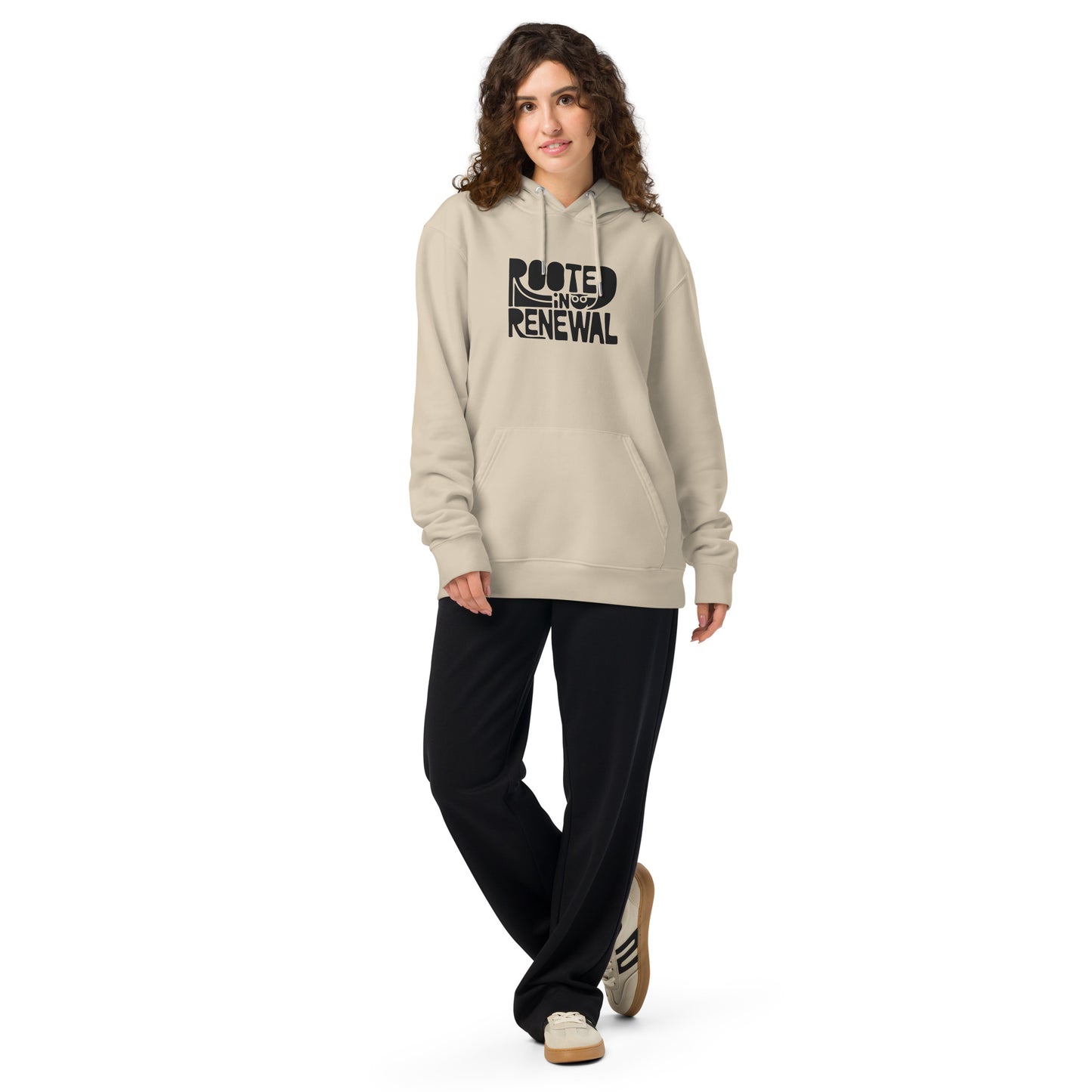 Unisex Essential Organic Hoodie "Rooted In Renewal" – Owl Print Sustainable Fashion Dudeily