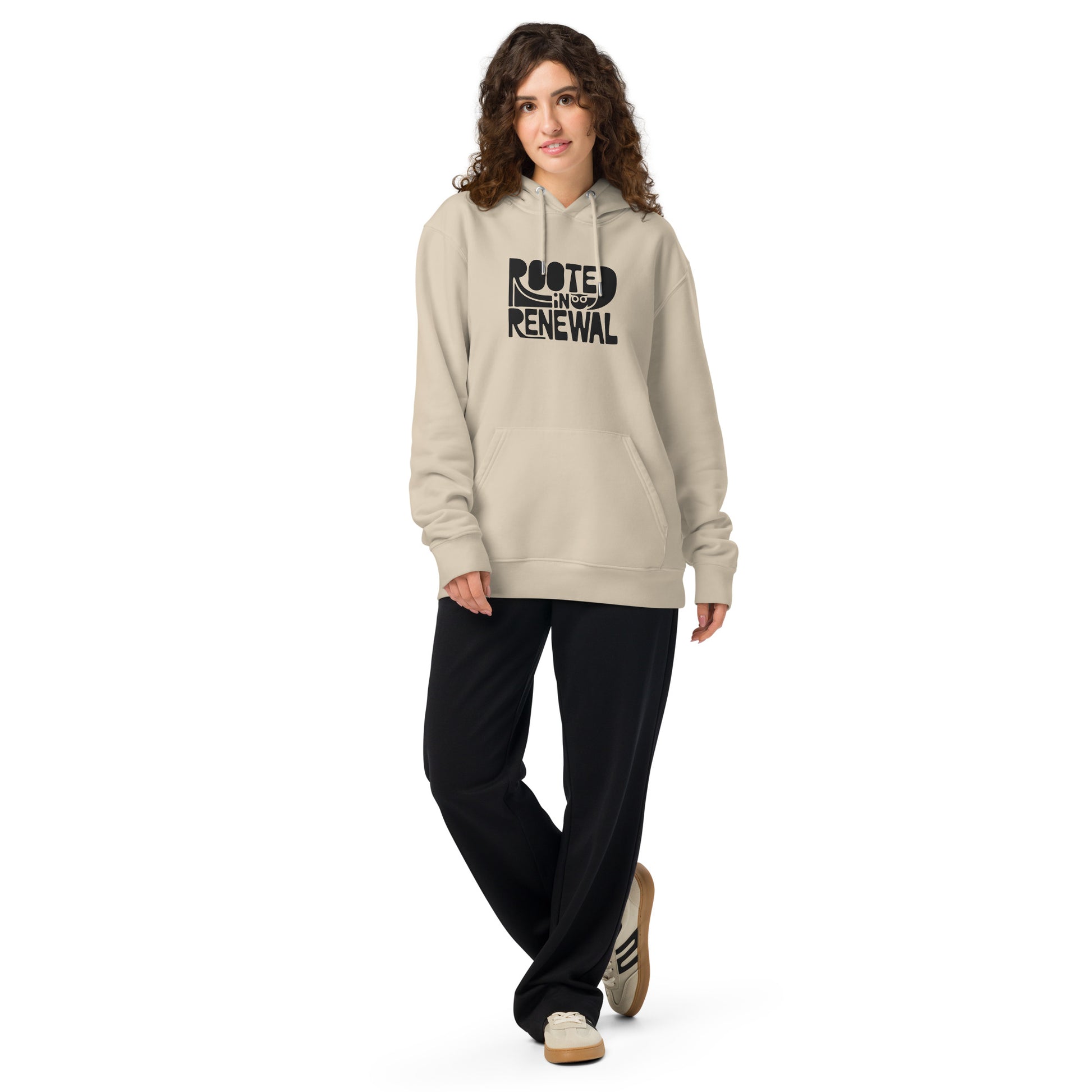 Unisex Essential Organic Hoodie "Rooted In Renewal" – Owl Print Sustainable Fashion Dudeily