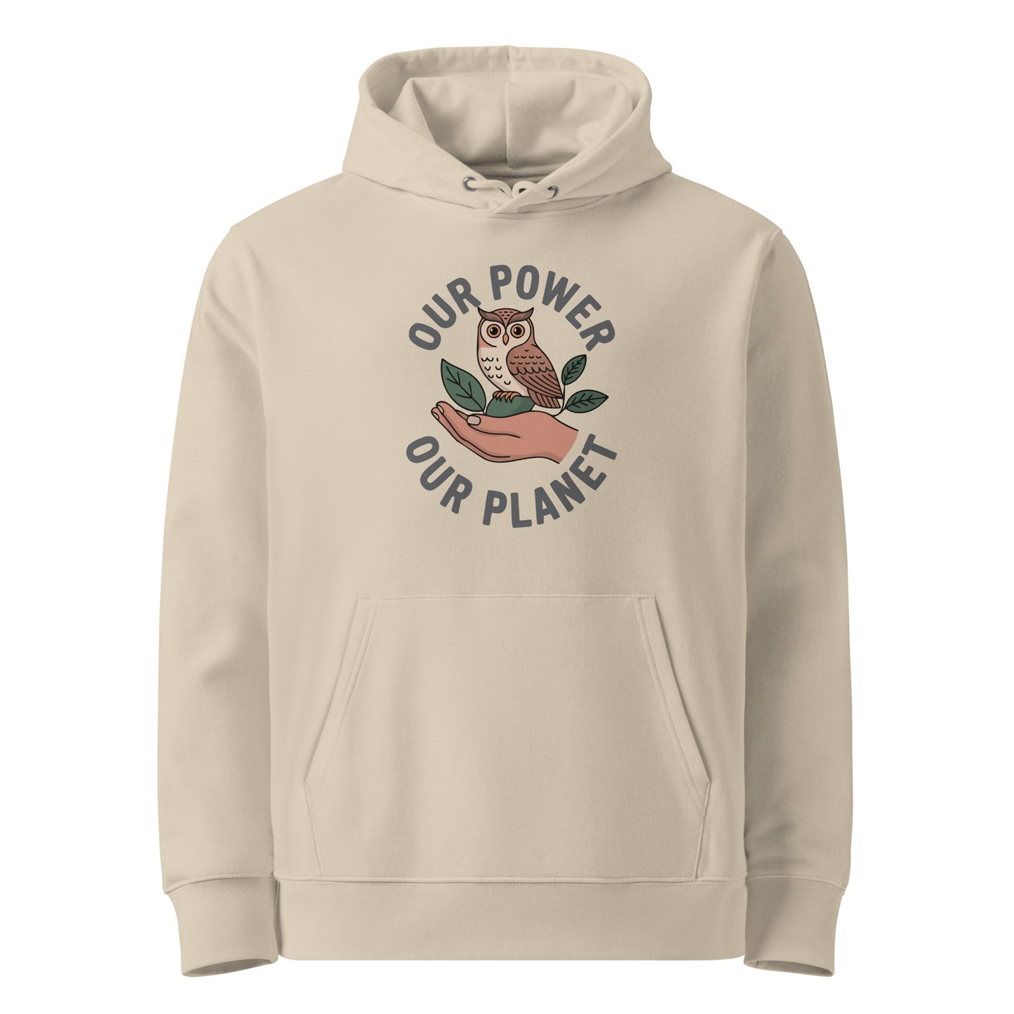 Unisex essential organic hoodie Desert Dust Dudeily