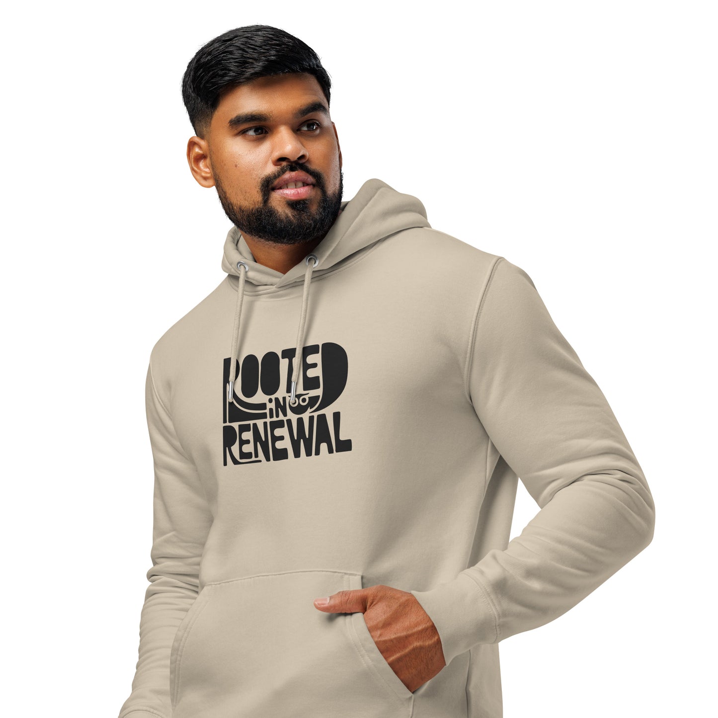 Unisex Essential Organic Hoodie "Rooted In Renewal" – Owl Print Sustainable Fashion Dudeily