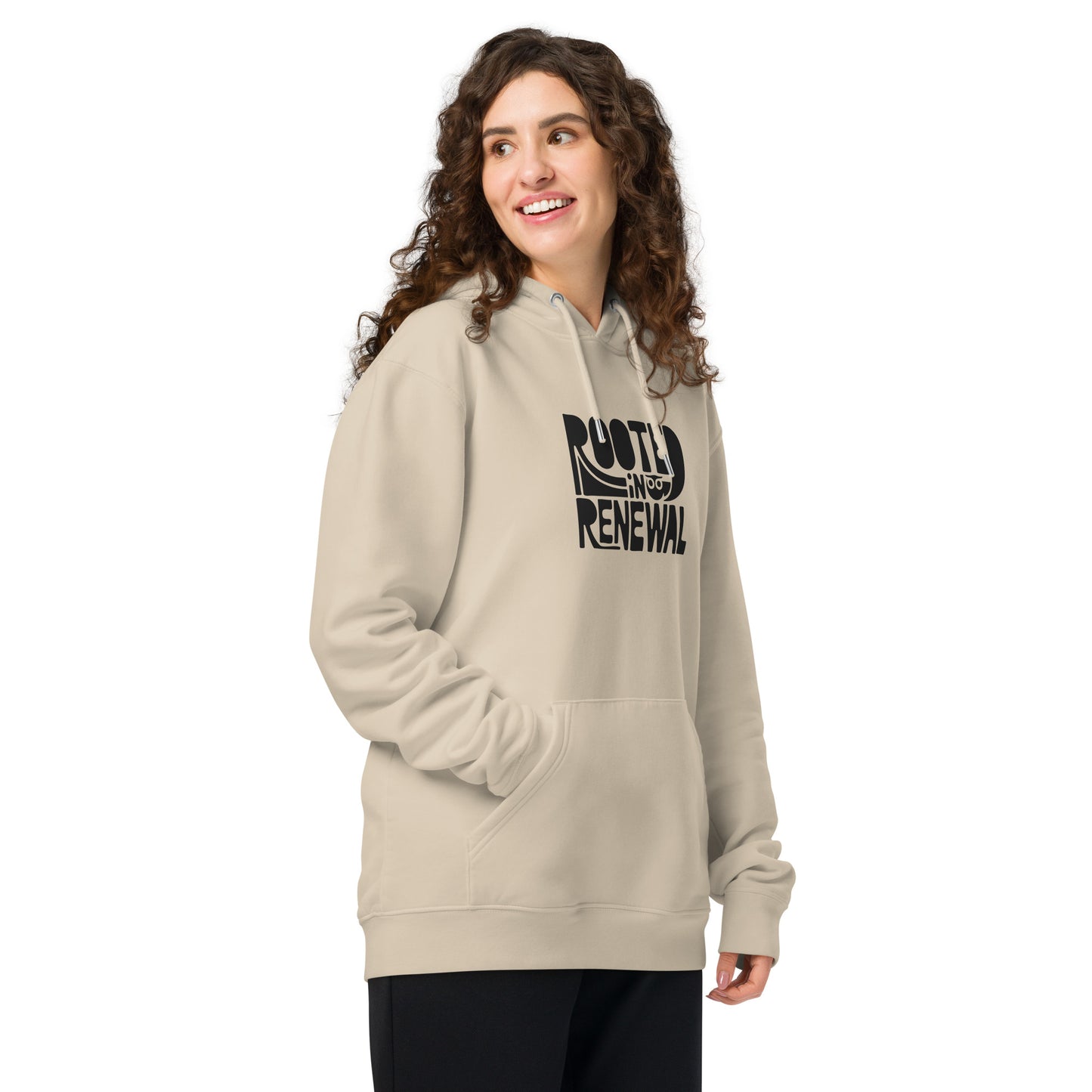 Unisex Essential Organic Hoodie "Rooted In Renewal" – Owl Print Sustainable Fashion Dudeily