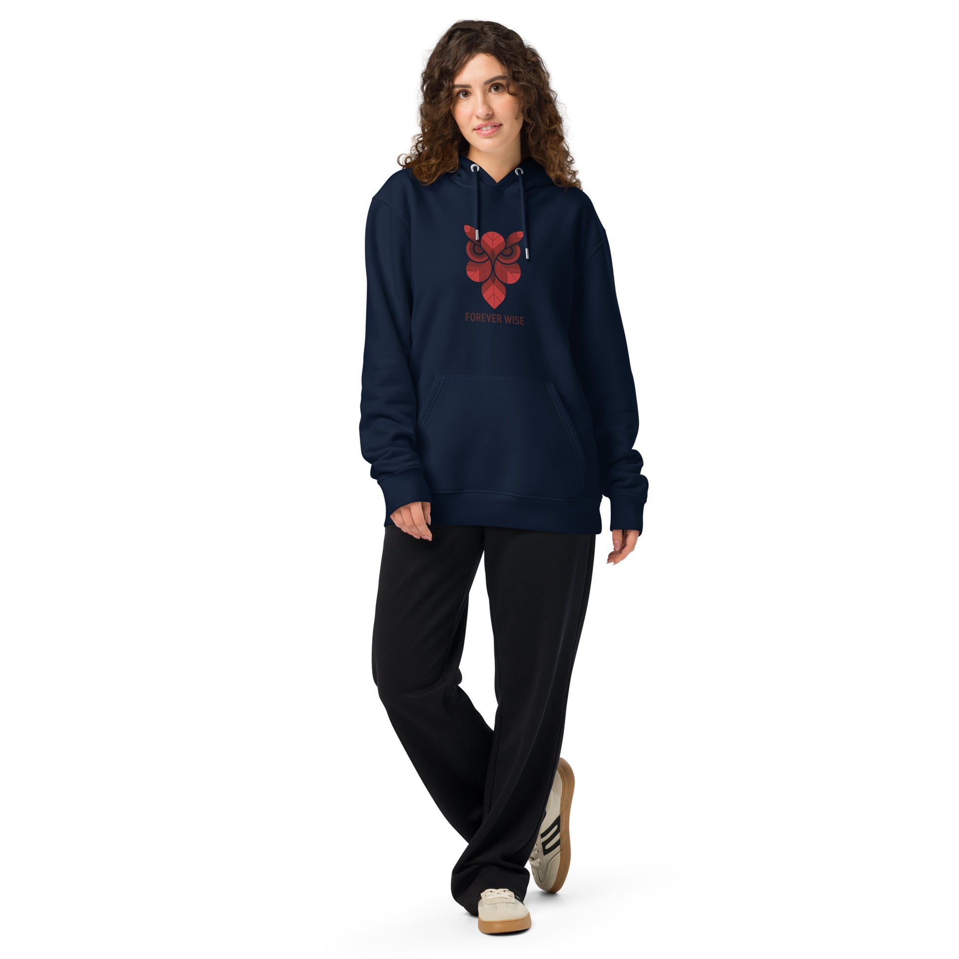 Unisex Essential Organic Hoodie: 'Forever Wise' | Sustainable Owl Fashion USA Dudeily