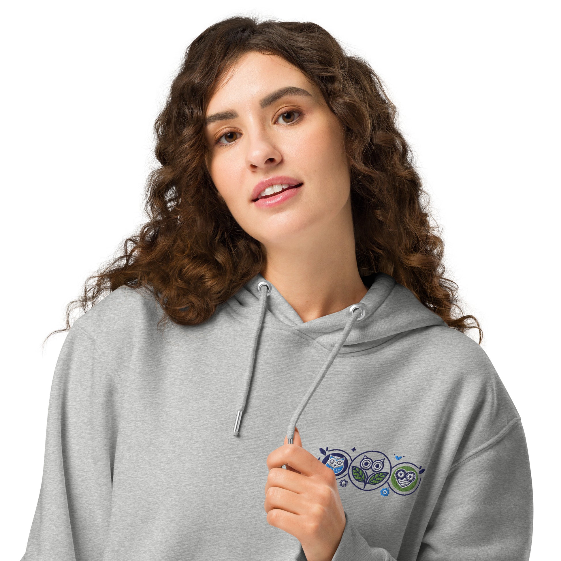 Unisex Essential Organic Hoodie: Nature’s Union | Owl Embroidered Sustainable Fashion Dudeily