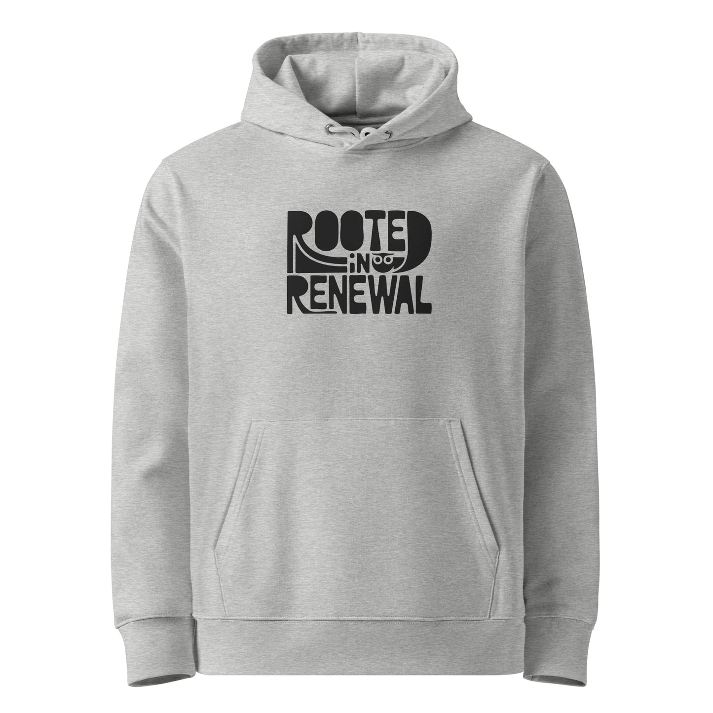 Unisex Essential Organic Hoodie "Rooted In Renewal" – Owl Print Sustainable Fashion Heather Grey Dudeily